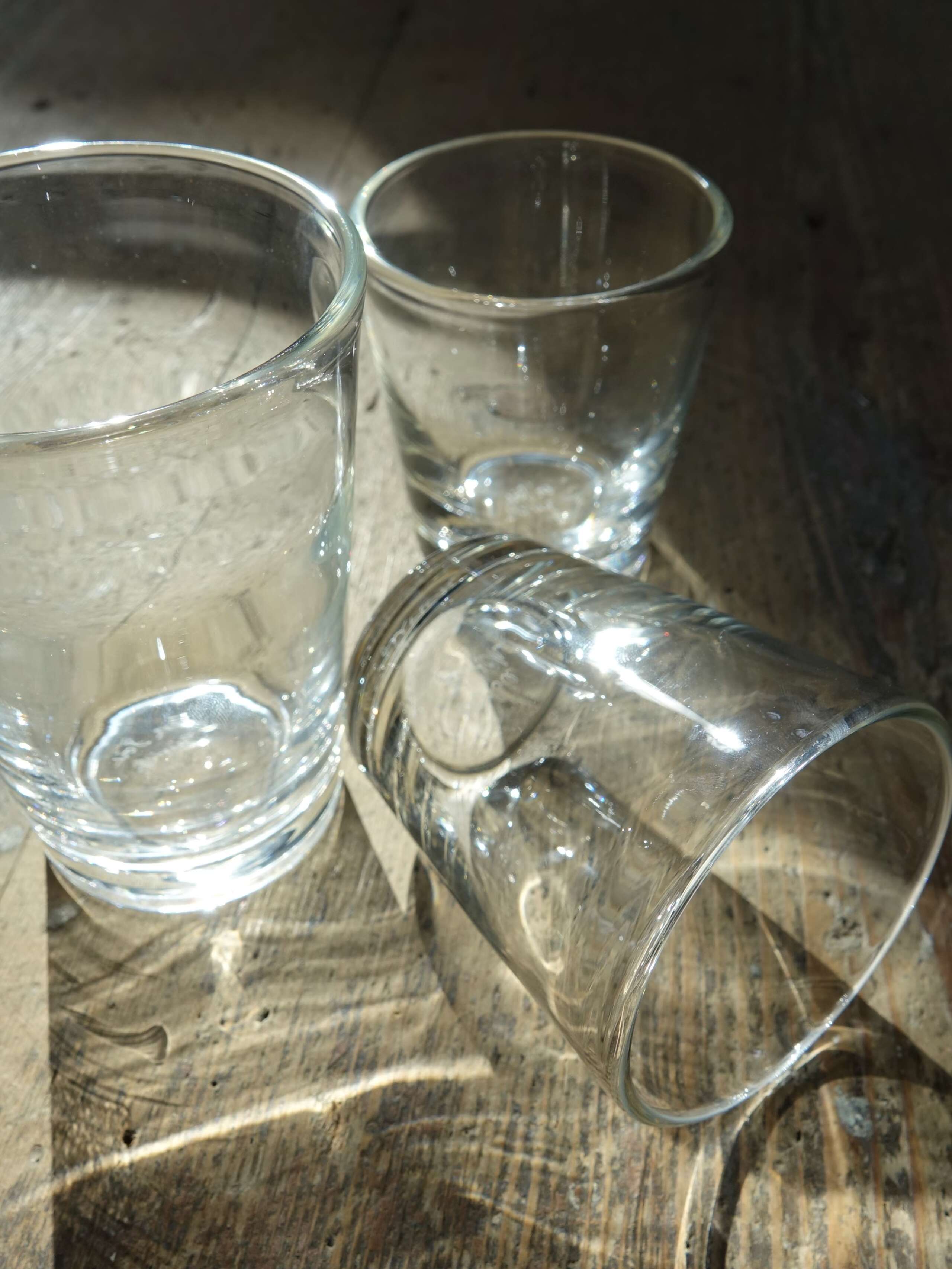 glass on table 