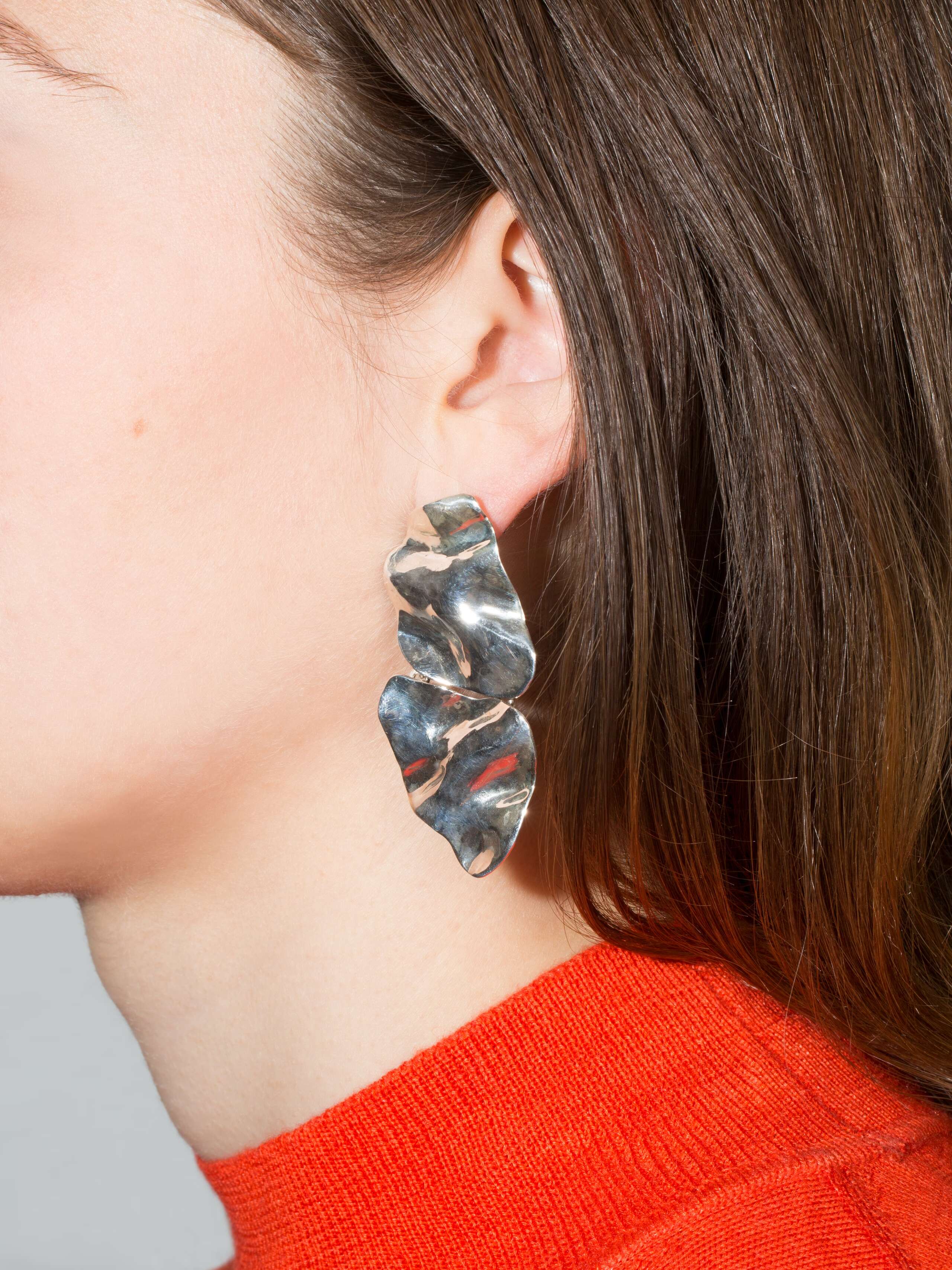 double shape ear studs
