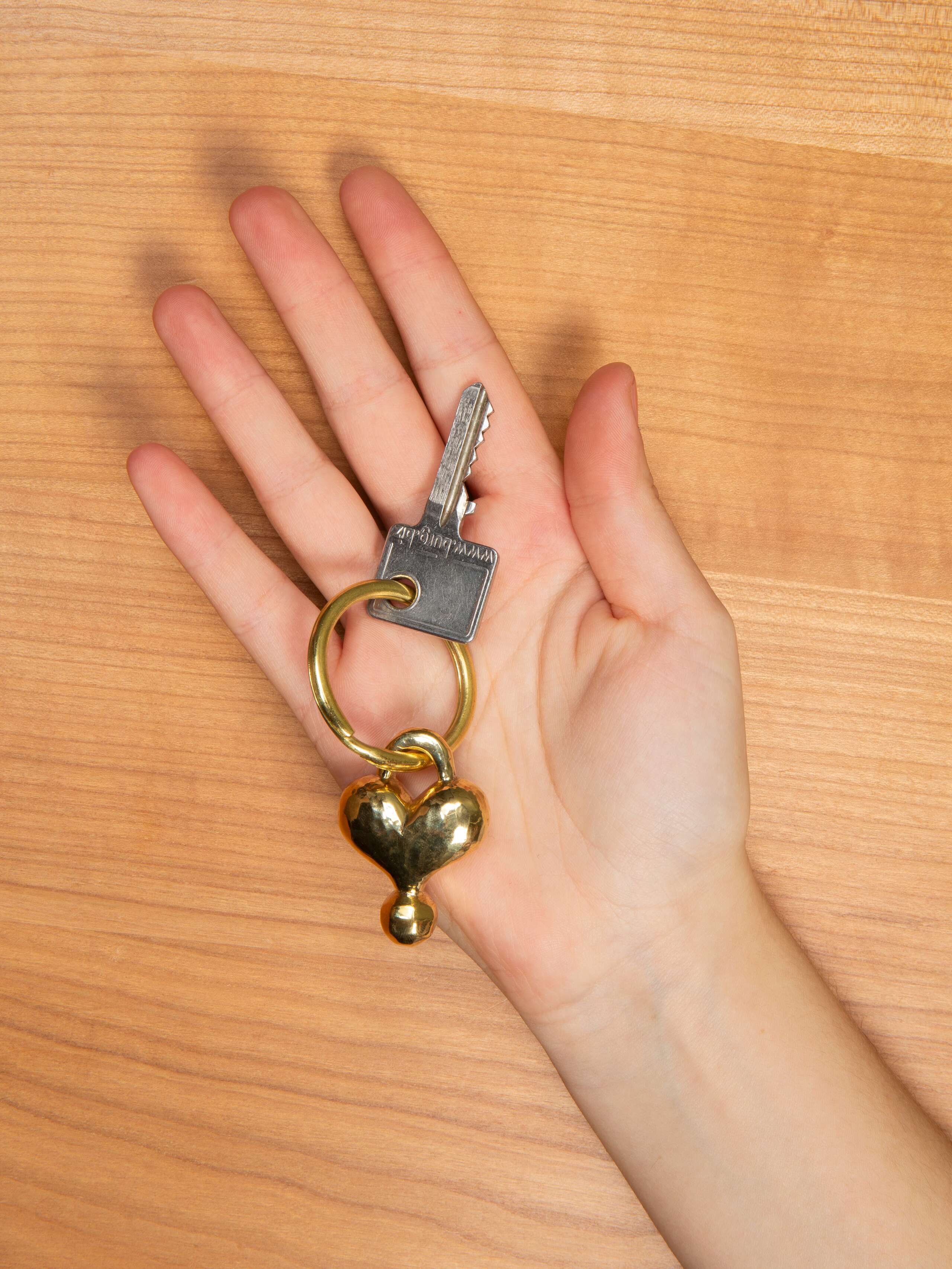 Heart brass keychain 