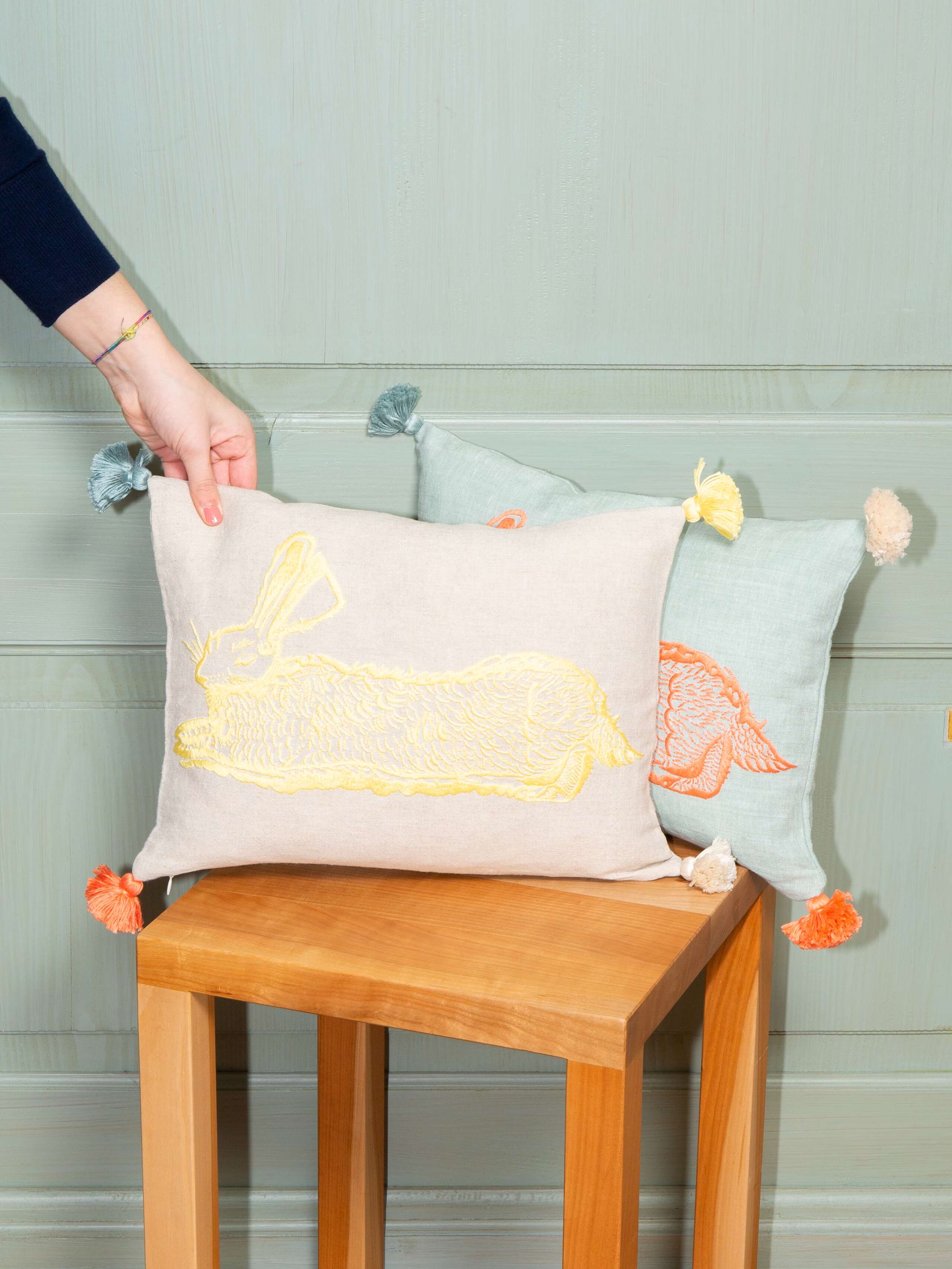 Rabbit pillow cover