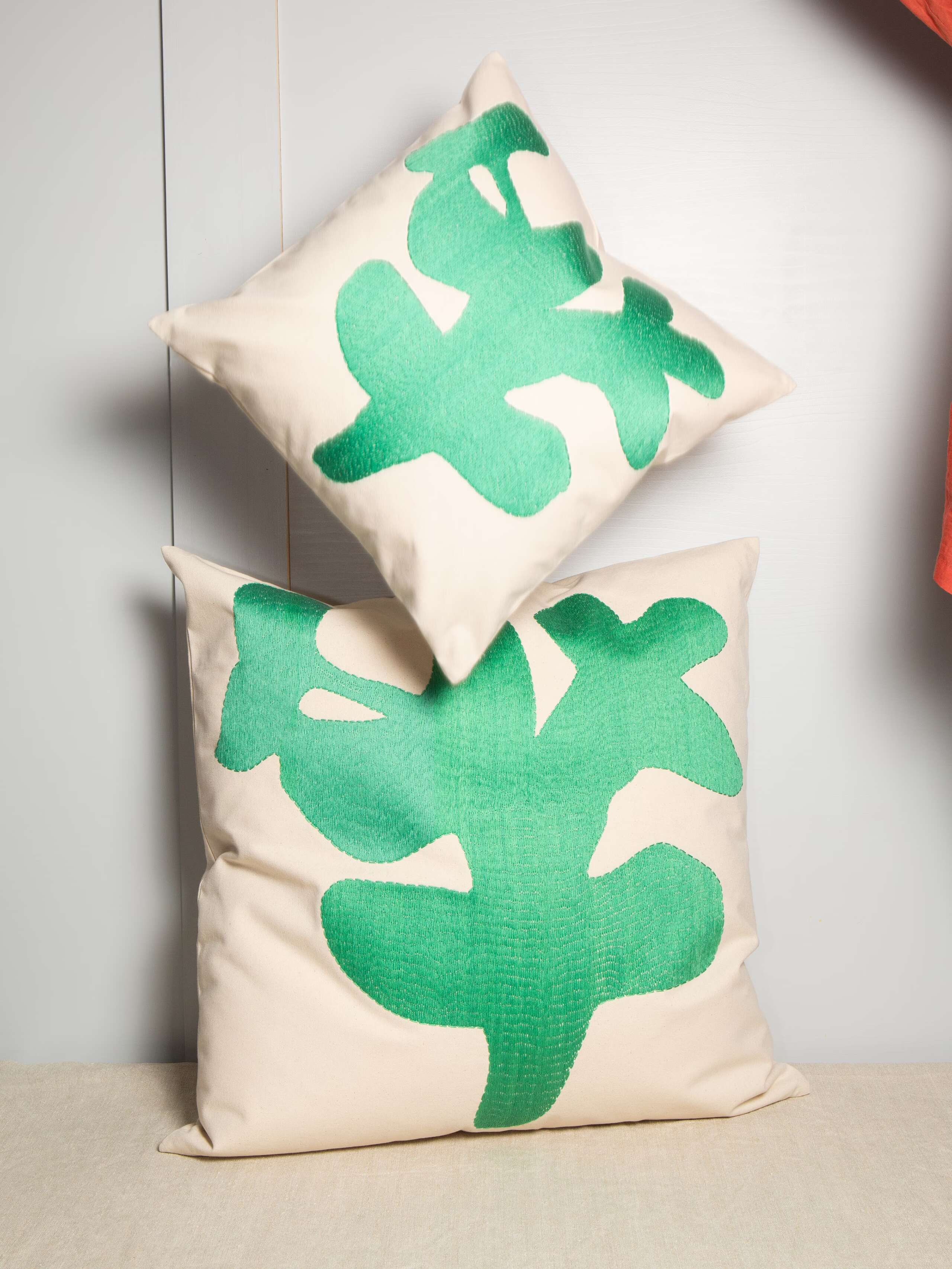 Abstract embroidery pillow covers