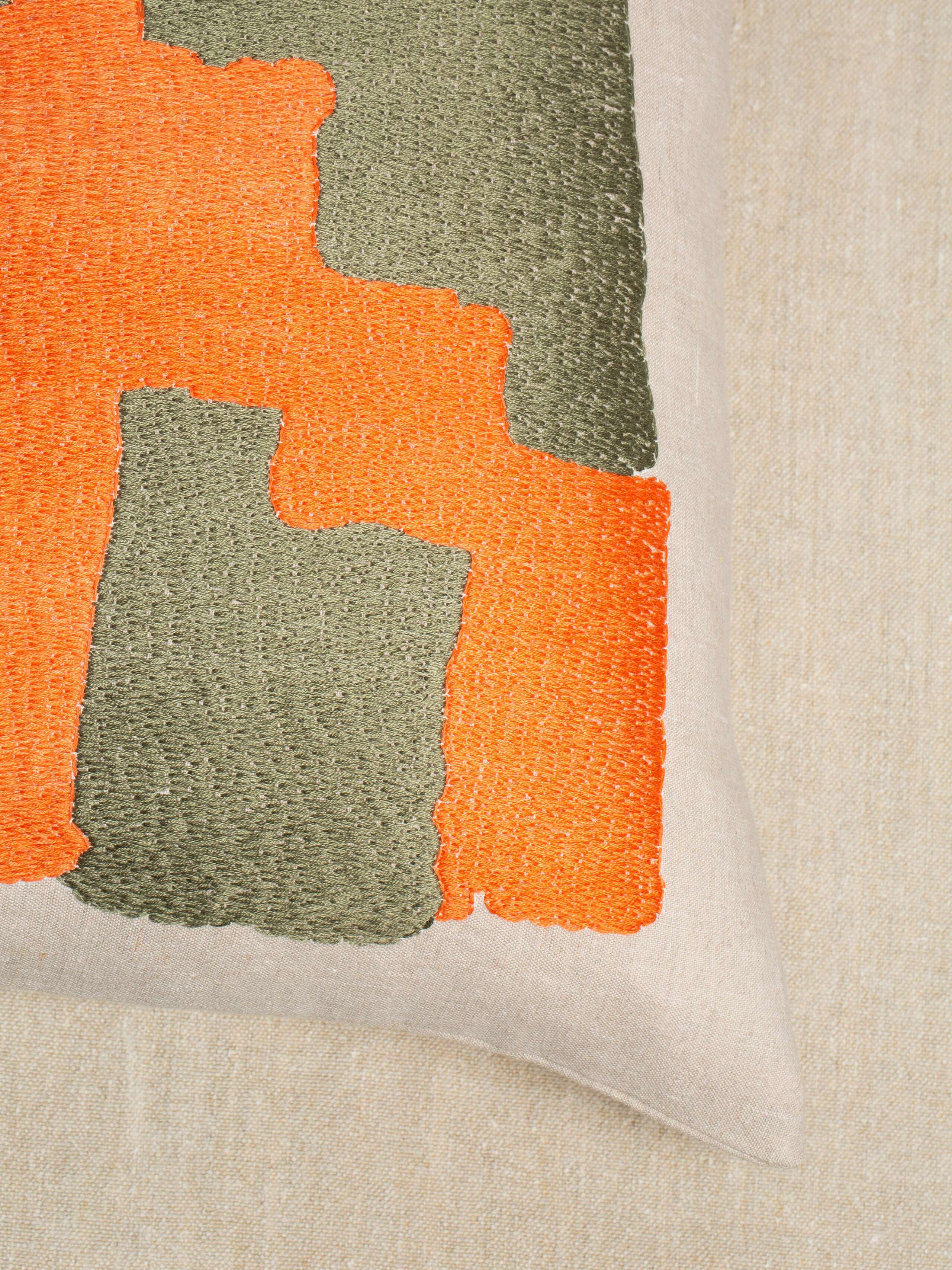 Abstract embroidery pillow covers