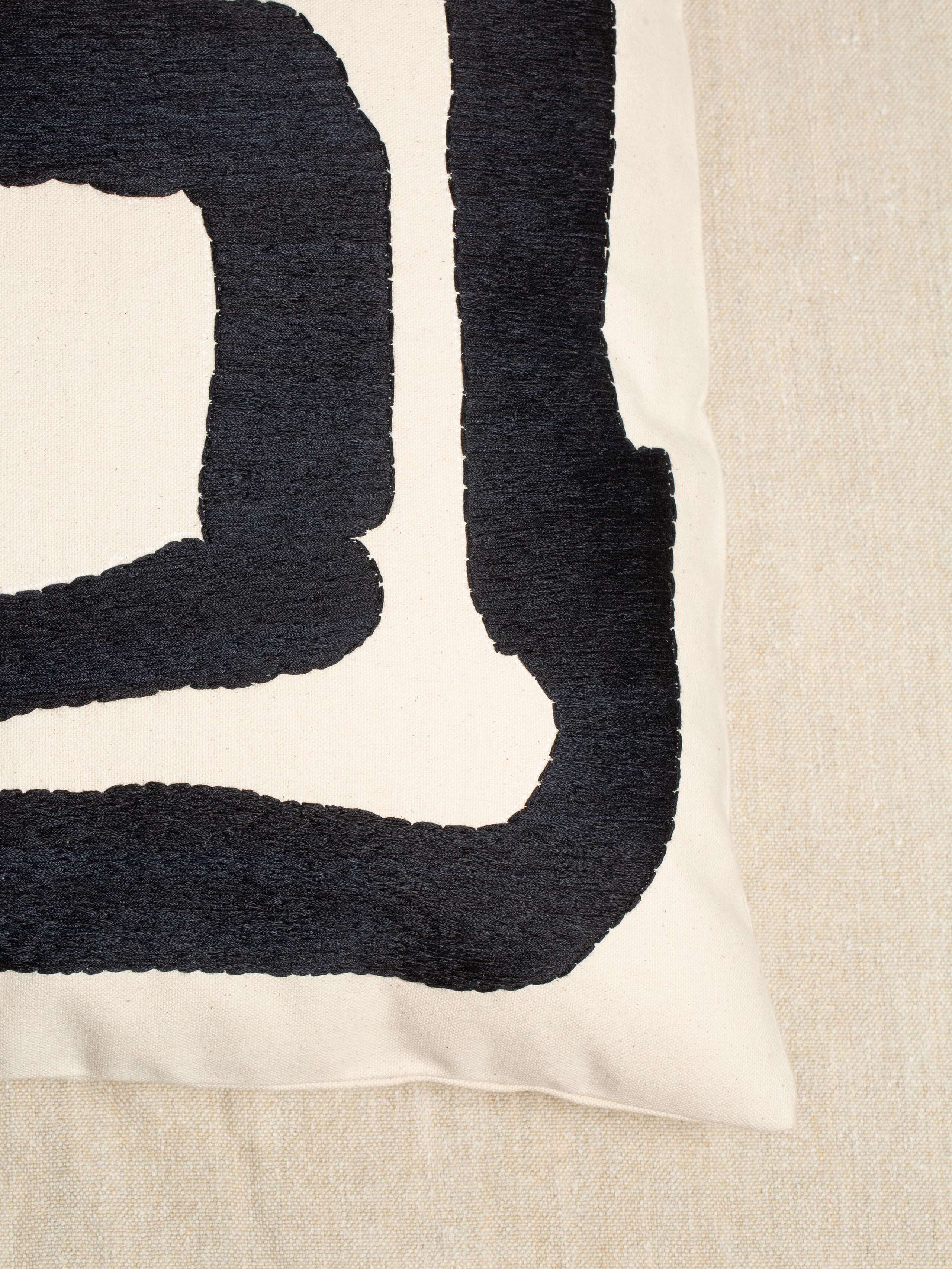 Abstract embroidery pillow covers