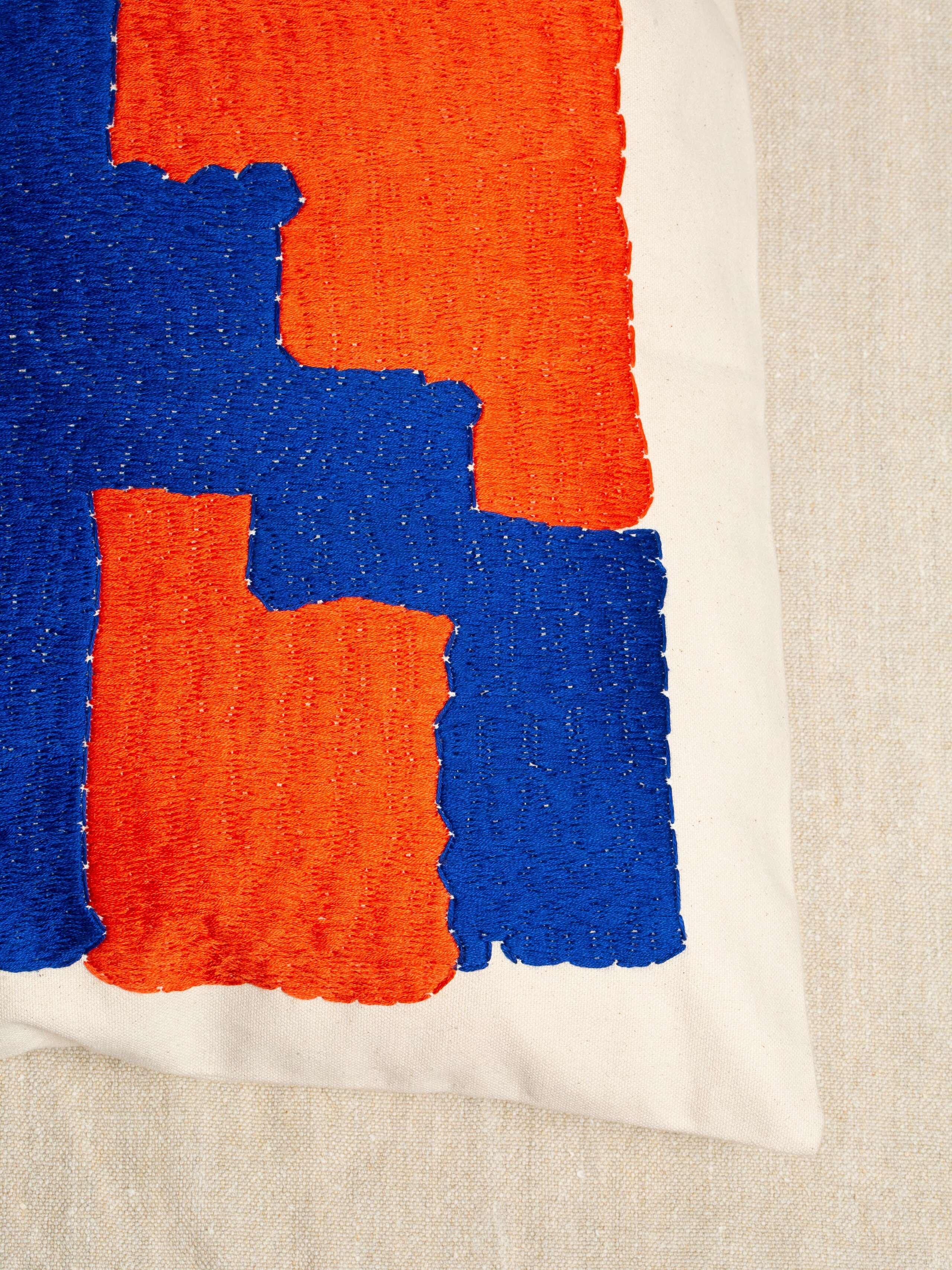 Abstract embroidery pillow covers