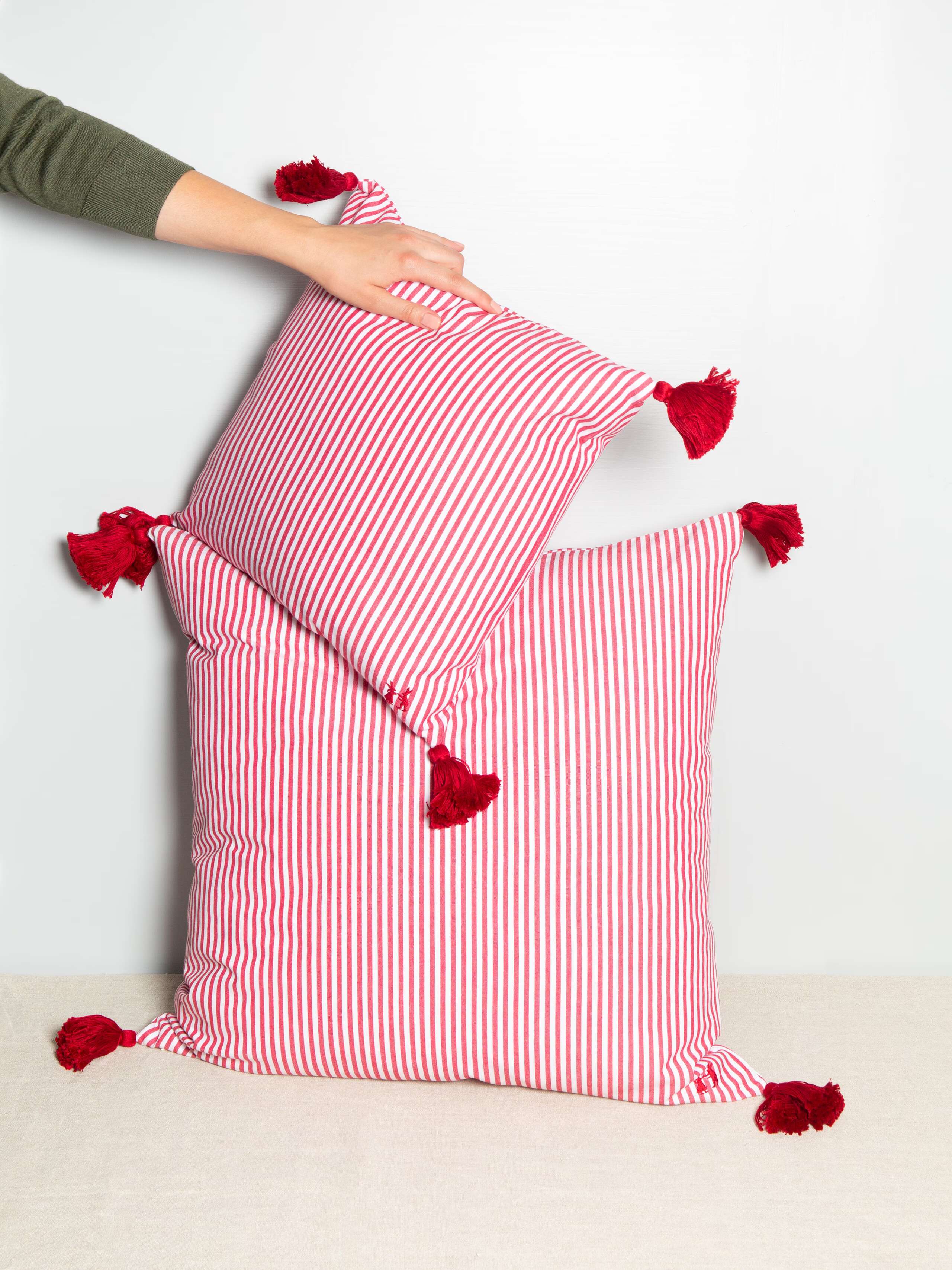 Striped pillow cover