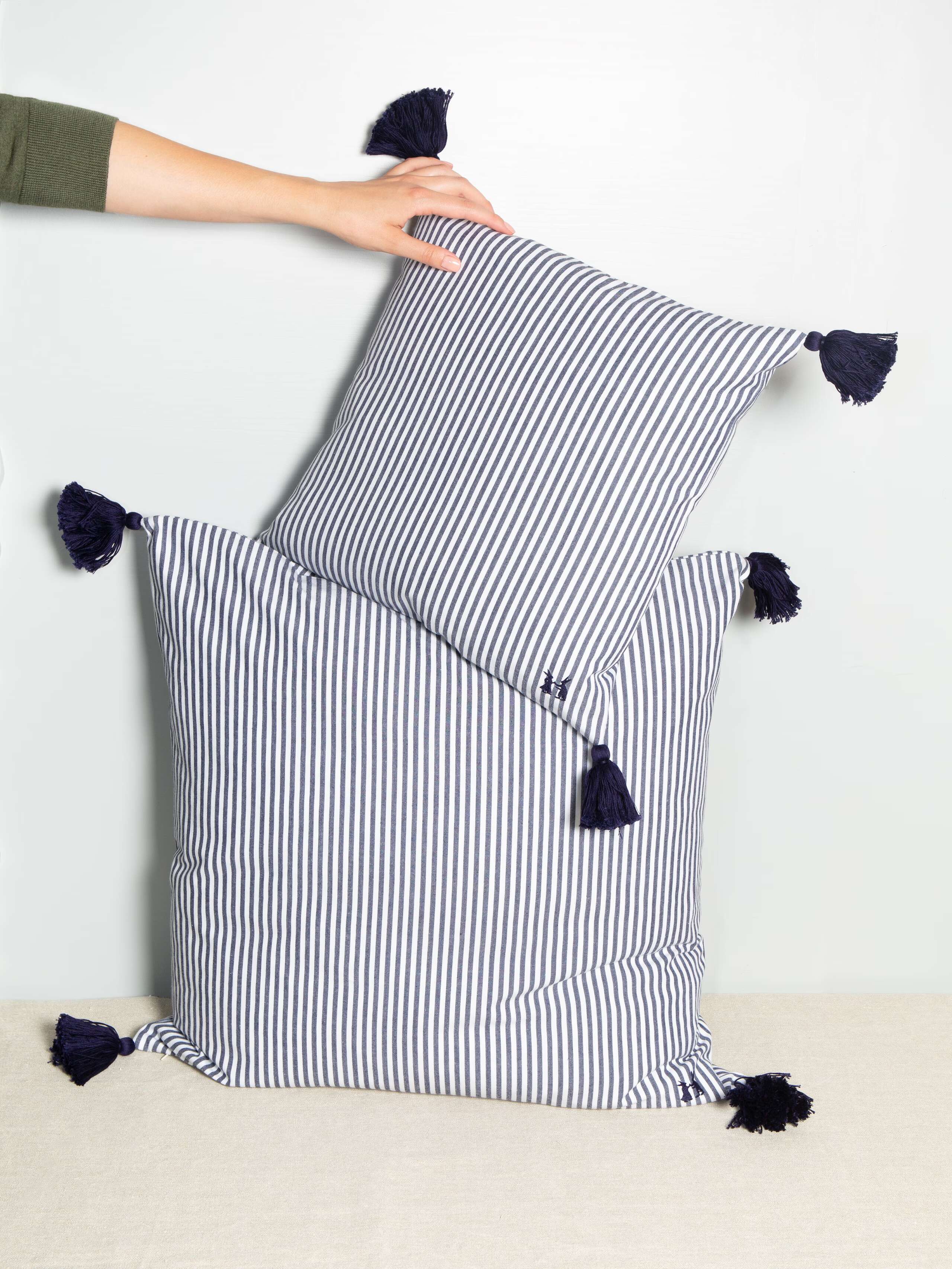 Striped pillow cover