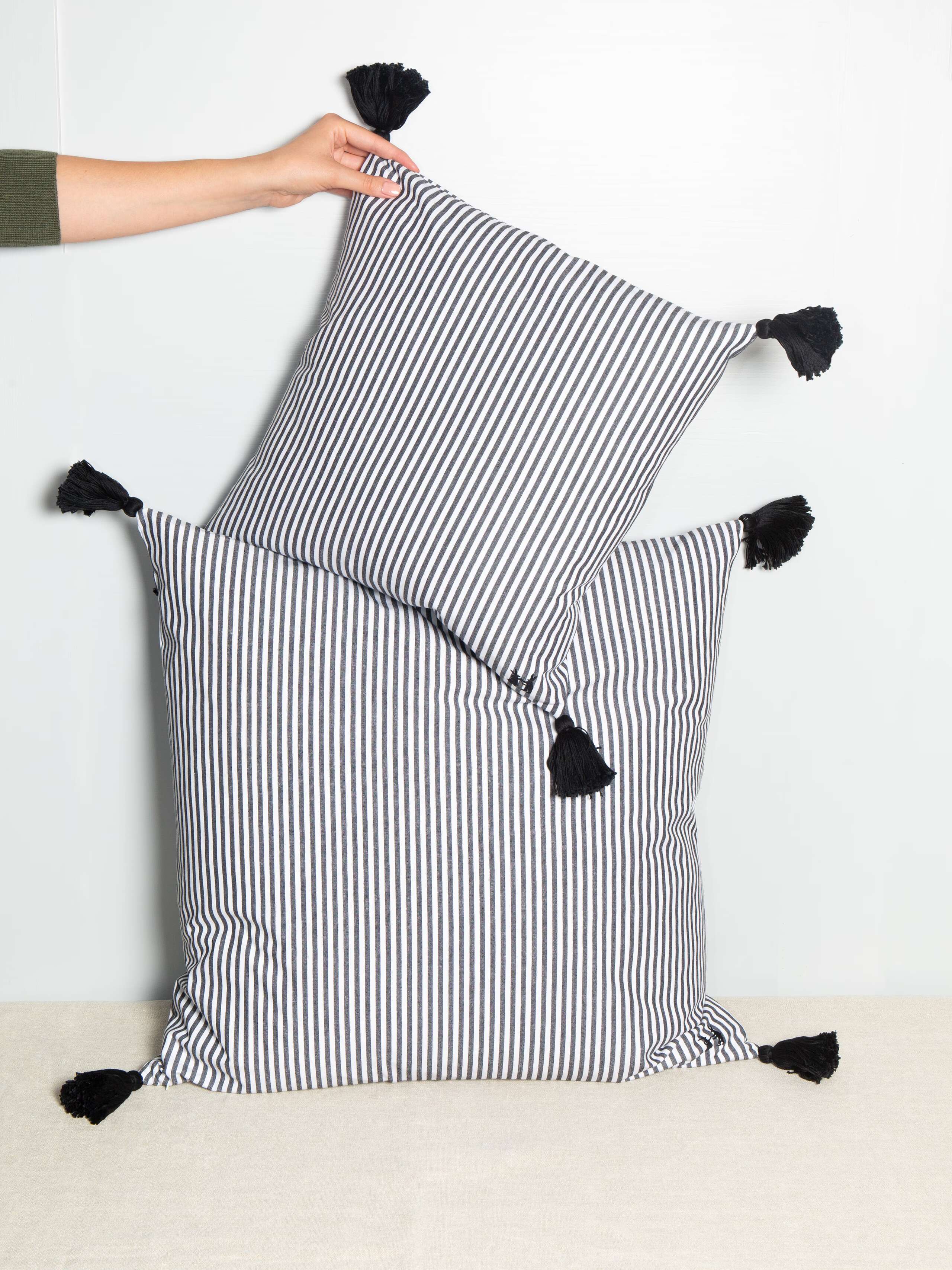 Striped pillow cover