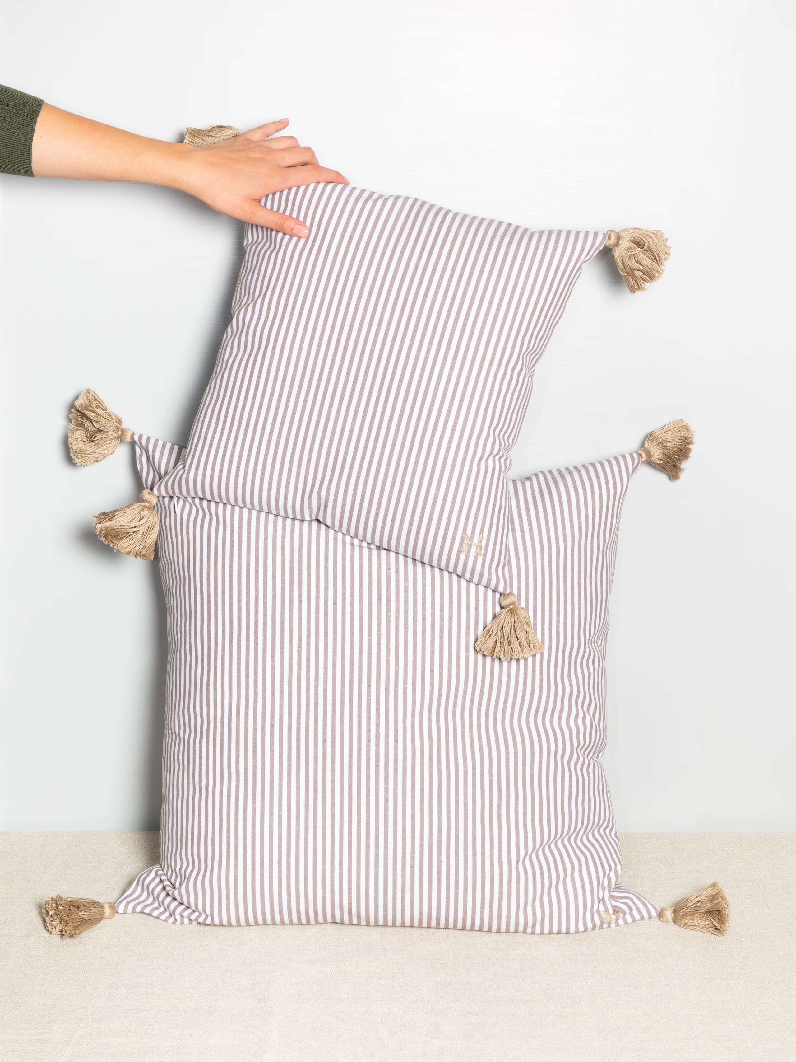 Striped pillow cover