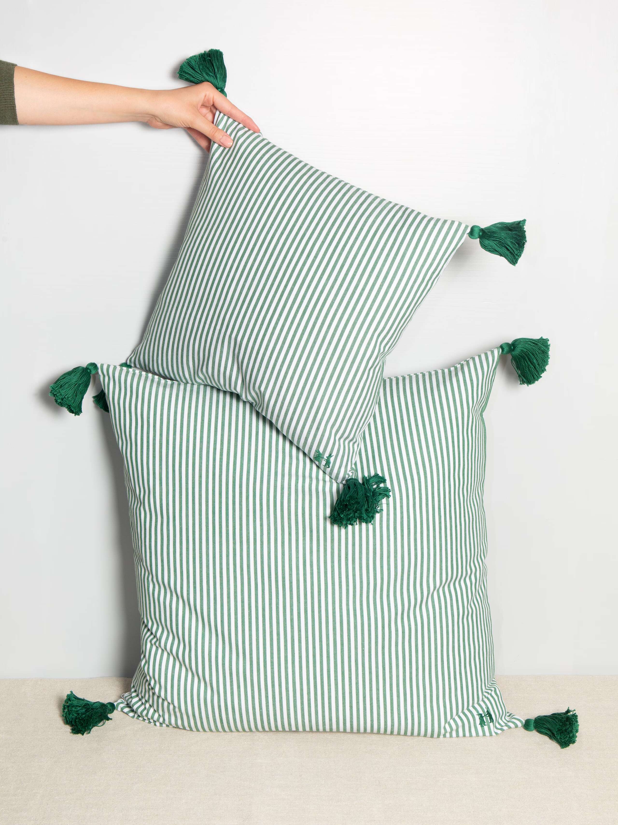 Striped pillow cover
