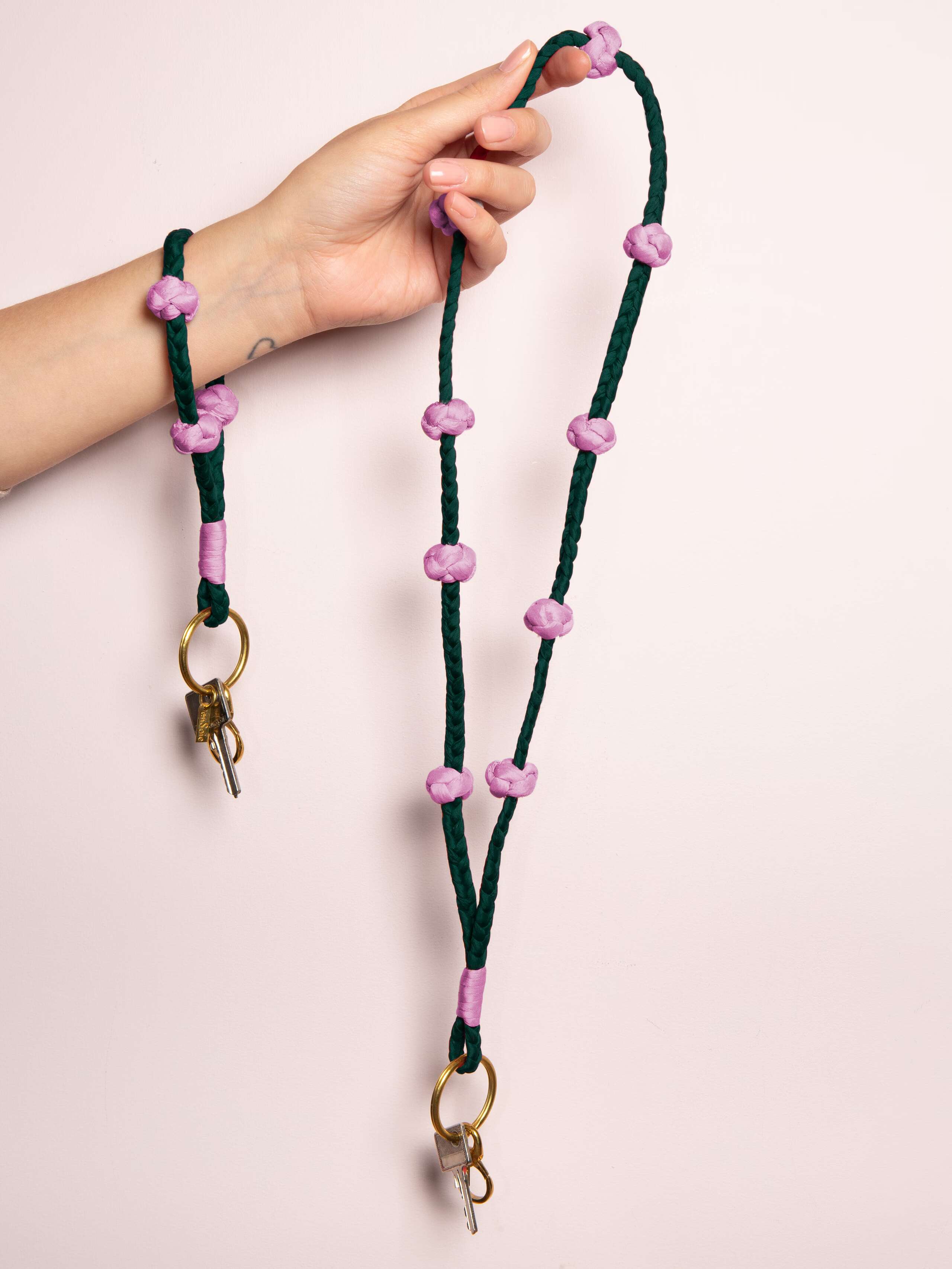 Braided keychain knot