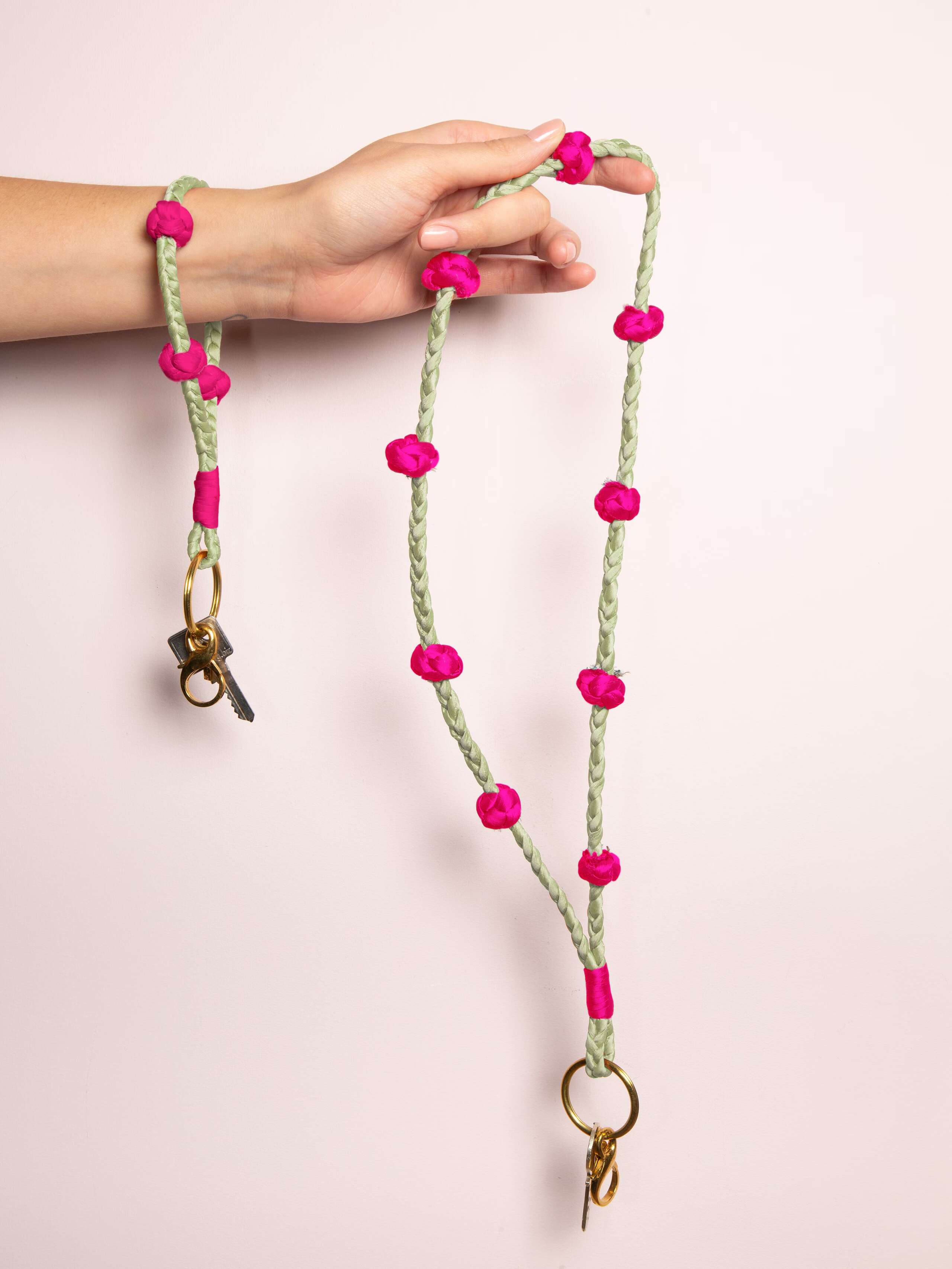 Braided keychain knot