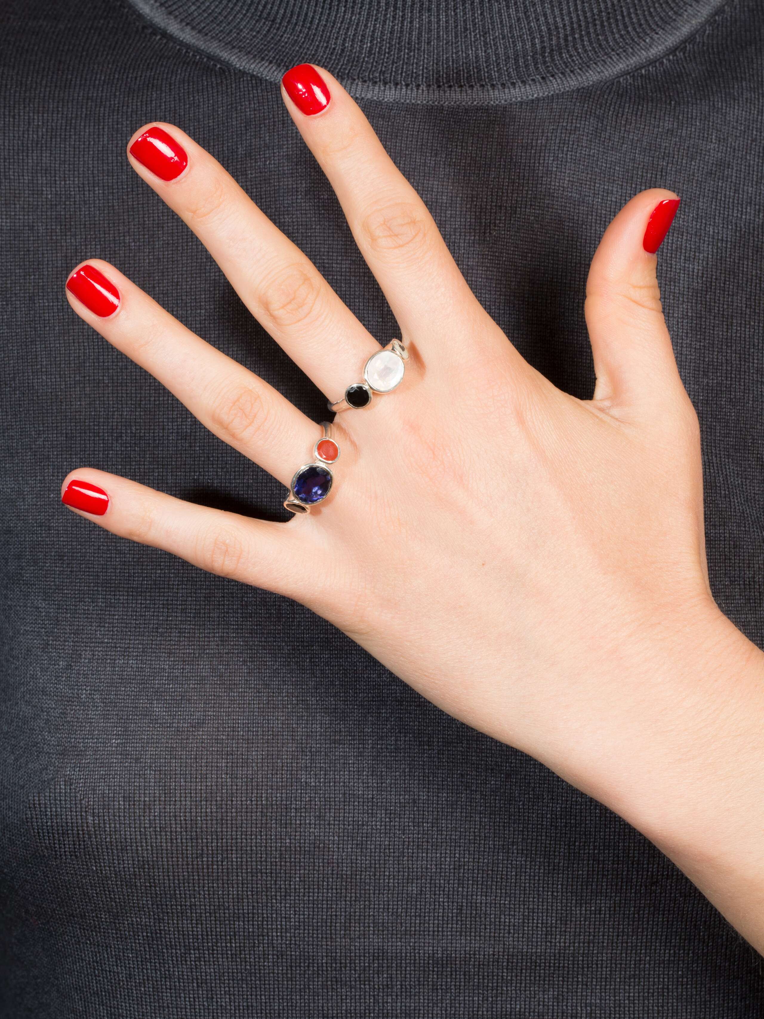 Triple stone rings