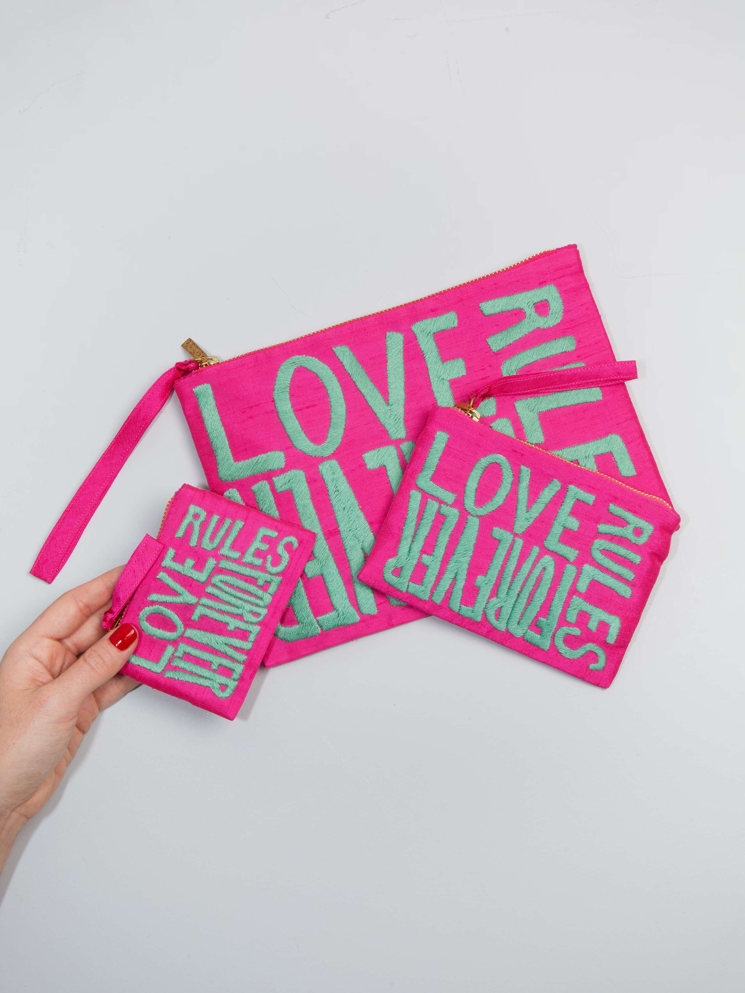 Love rules forever pouches