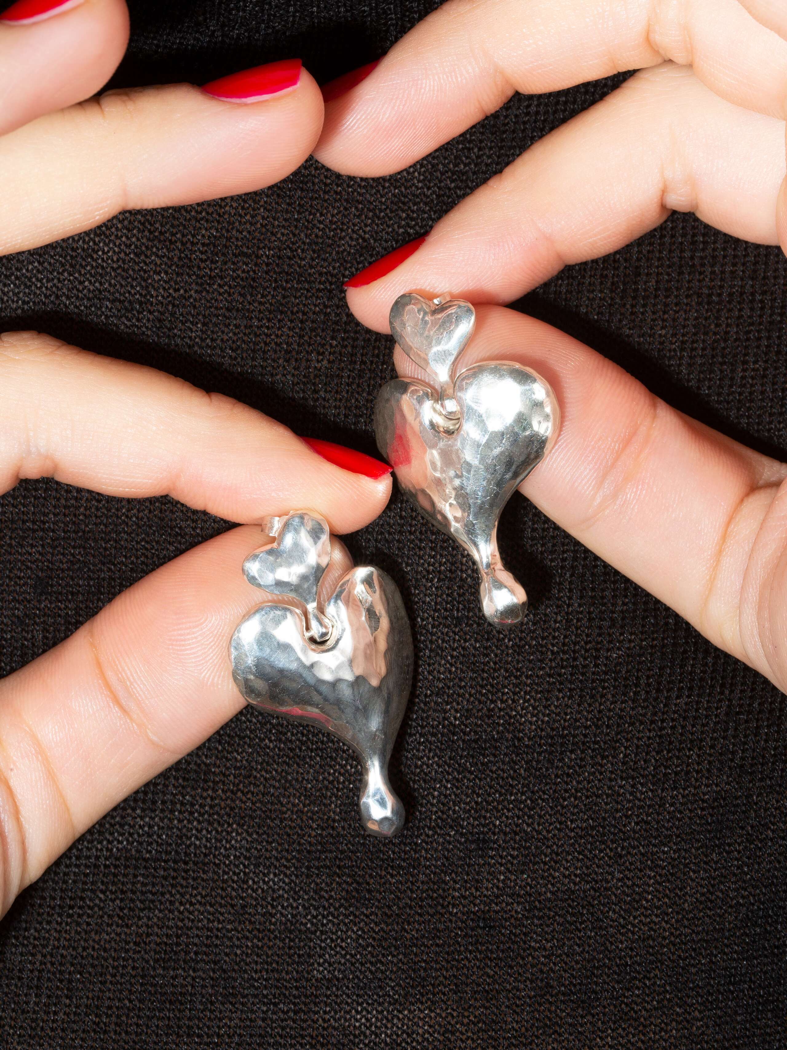 Soft heart large studs
