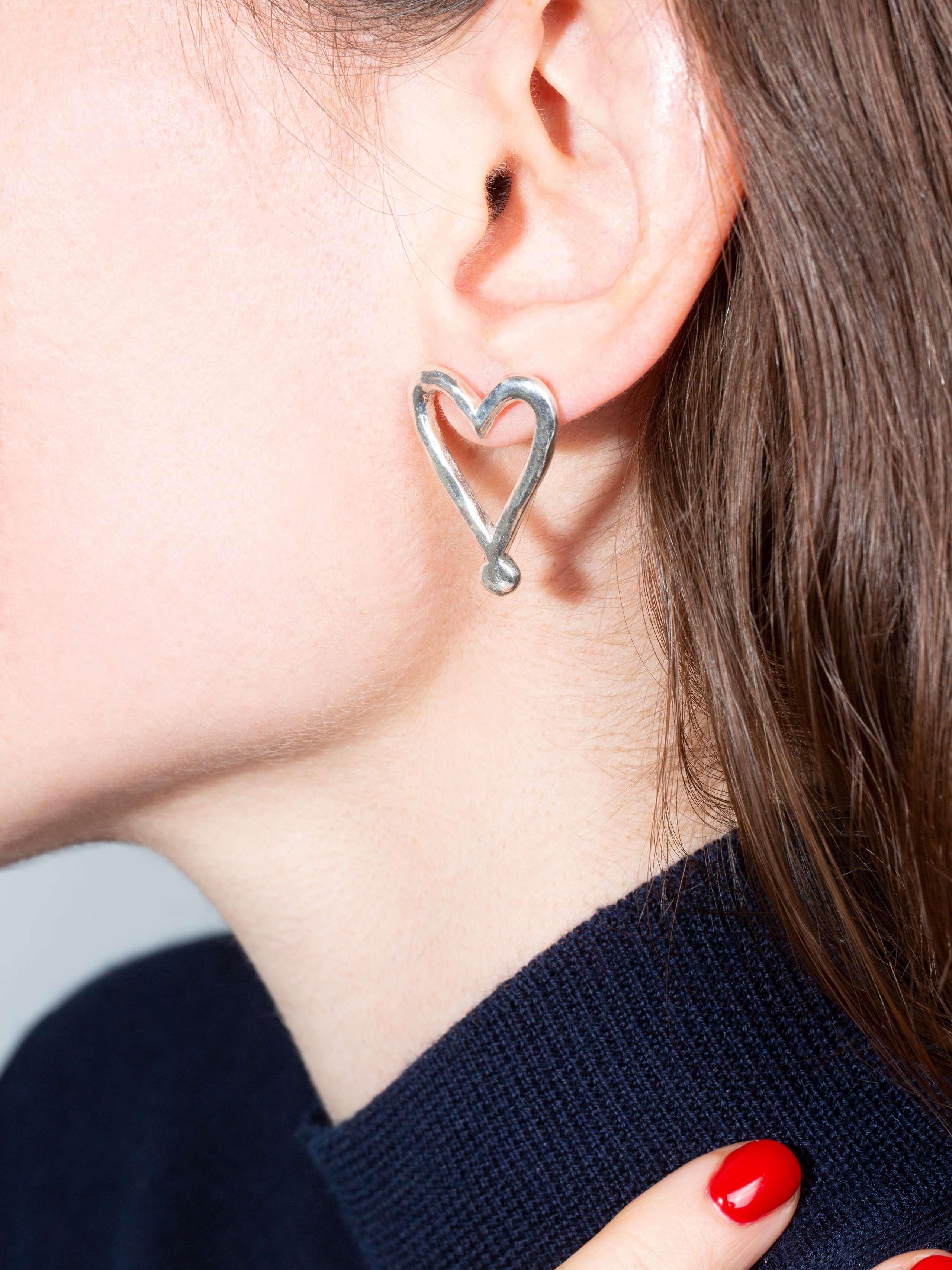 Alma heart ear studs