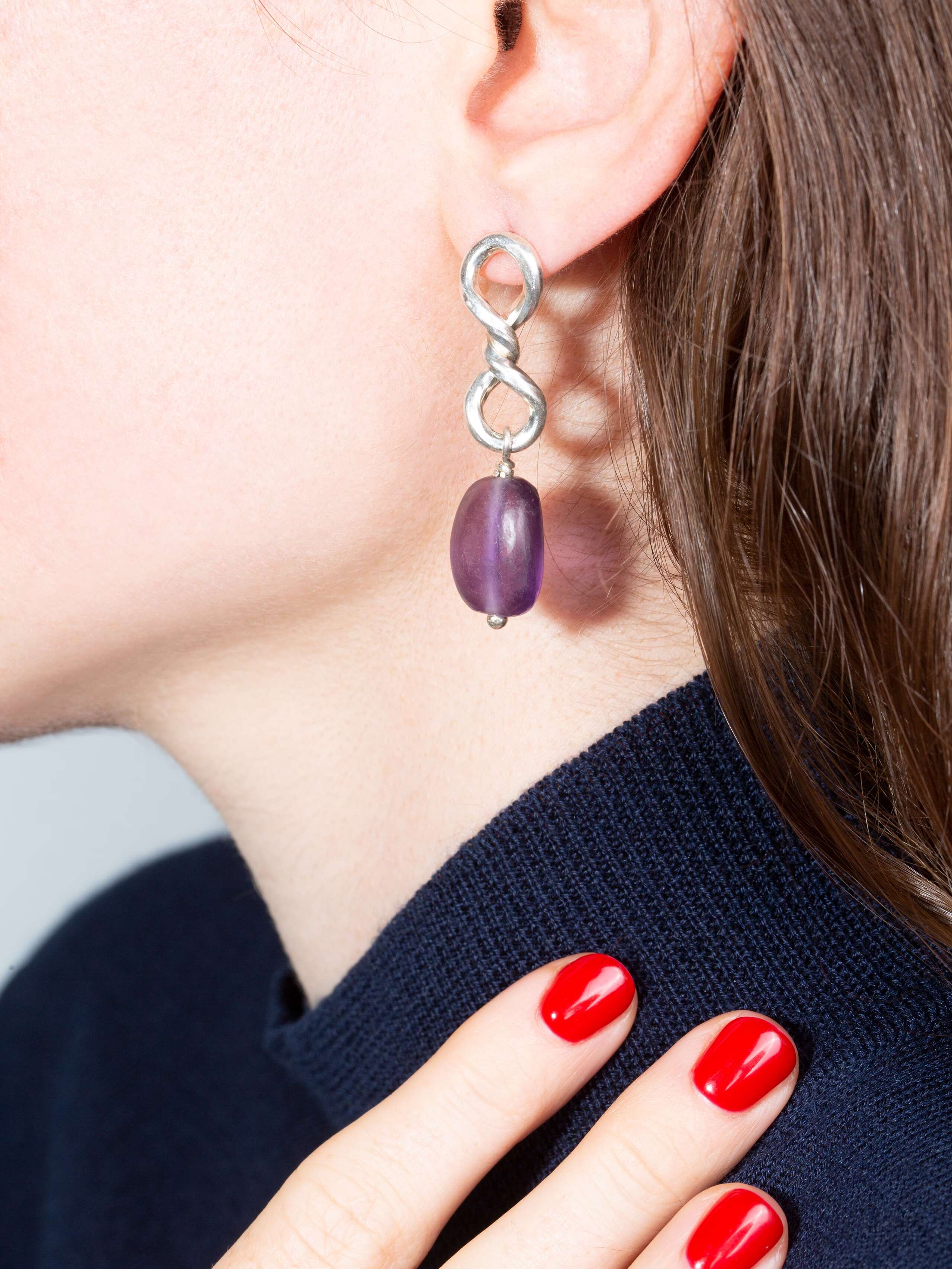 Ibiza Amethyst ear stud