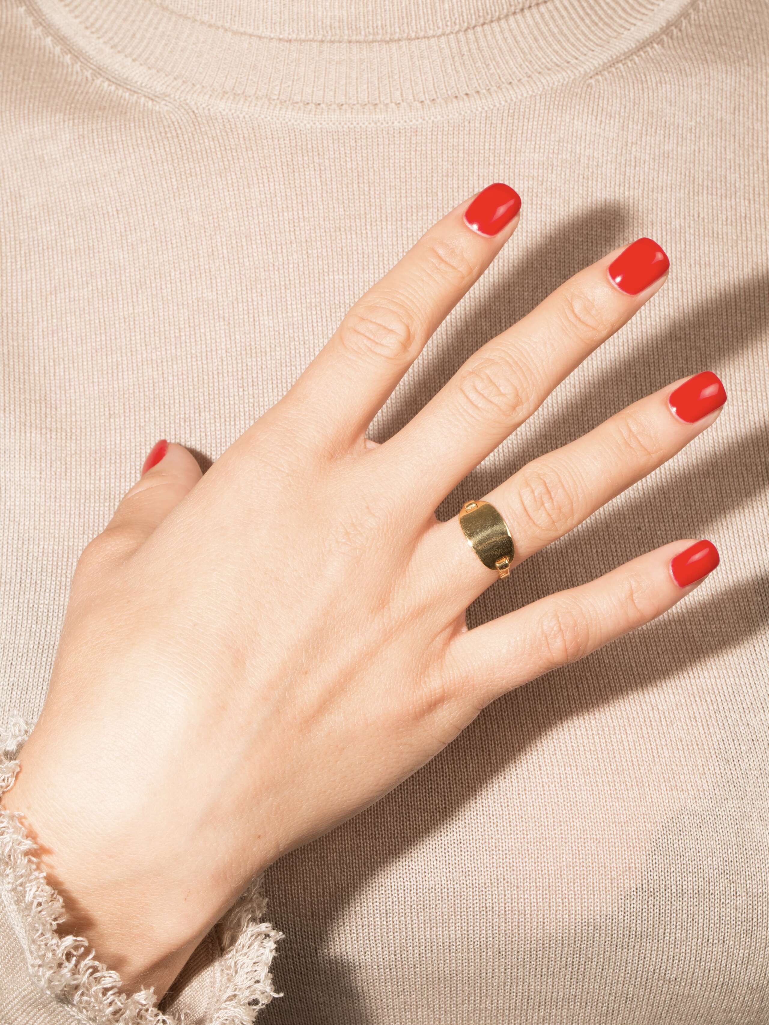 Fingerring gold - Plain Tag small
