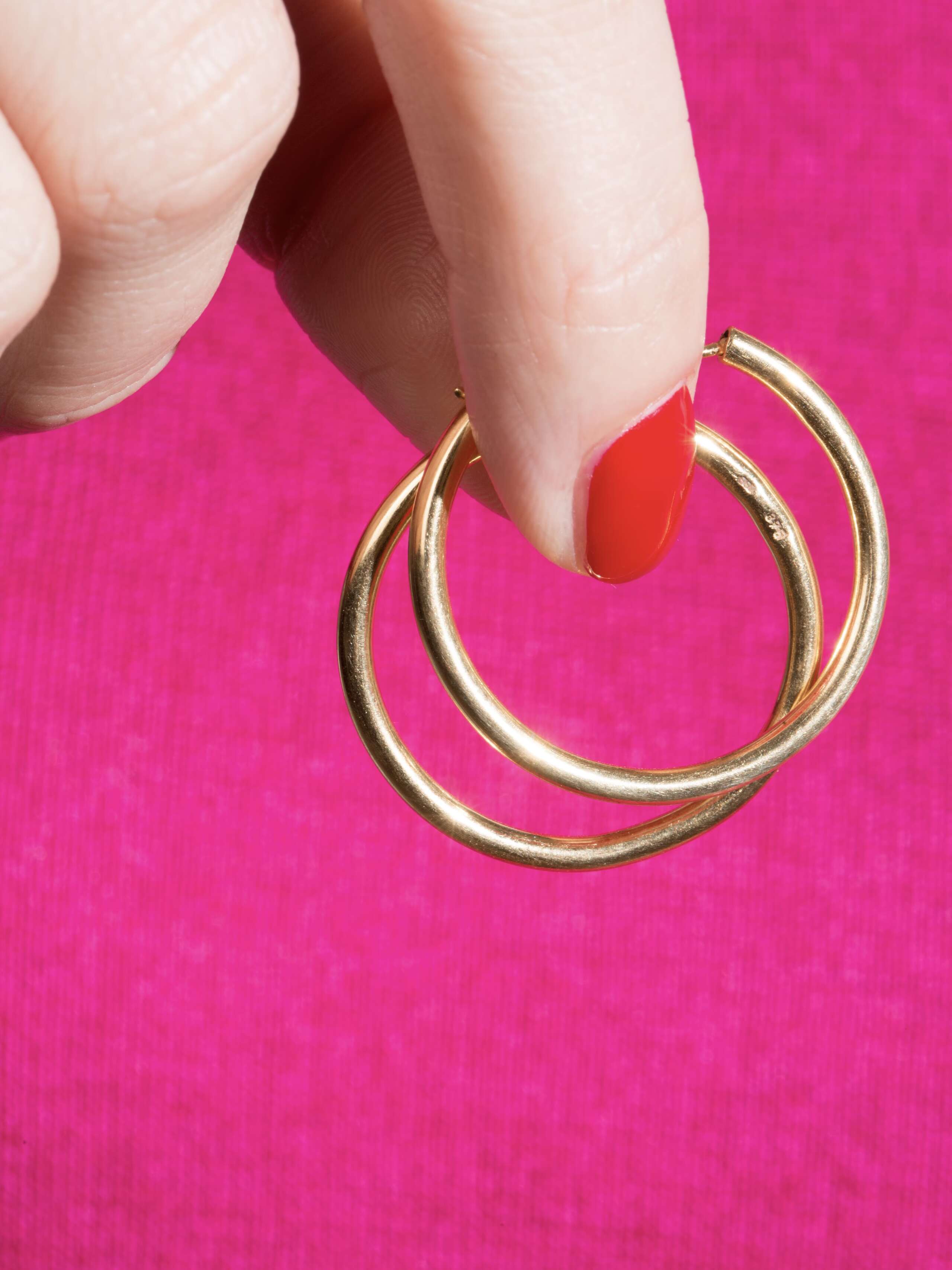Ohrringe gold - Kreolen Fein 2.5cm