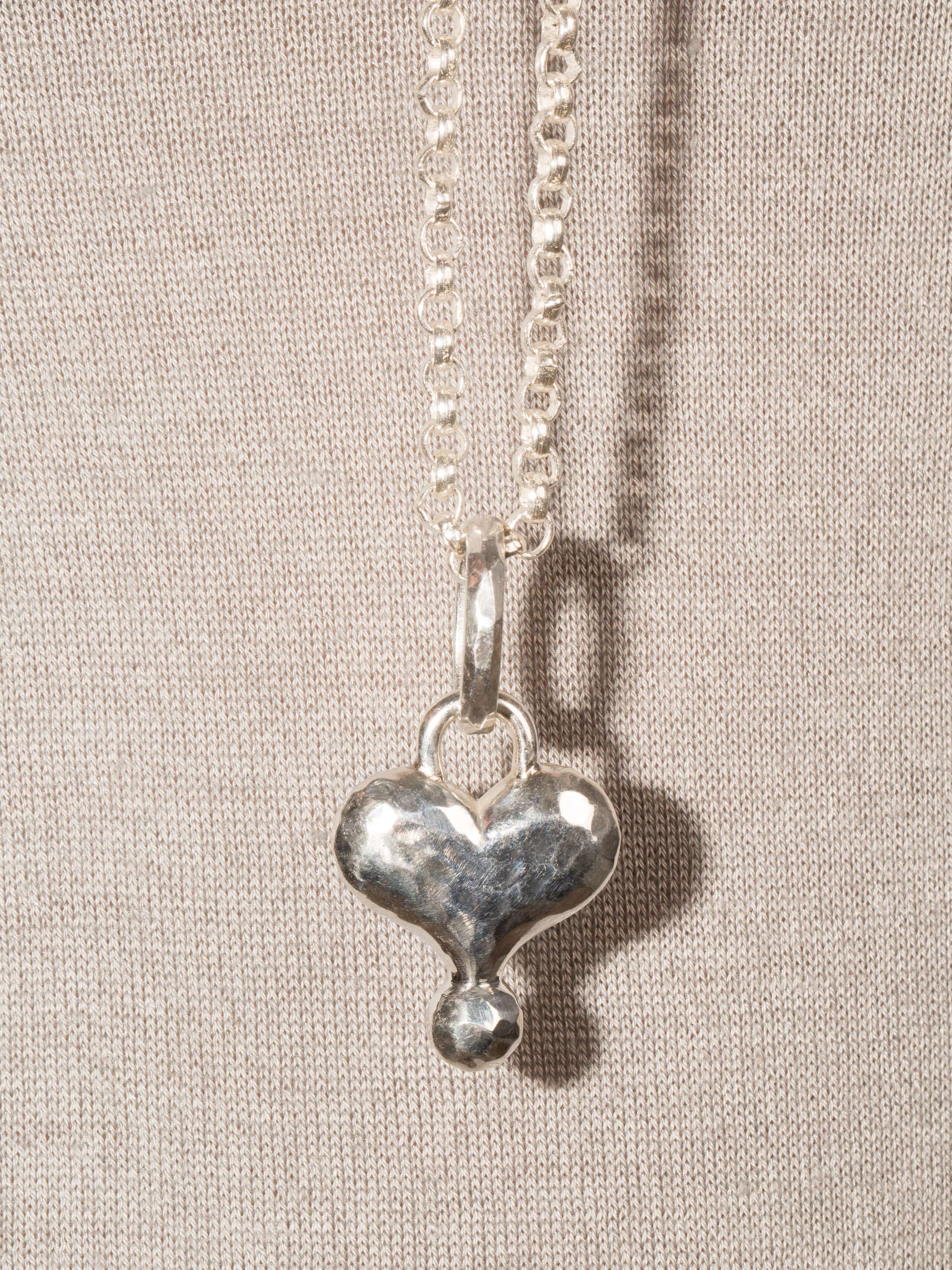 Heart pendant hammered