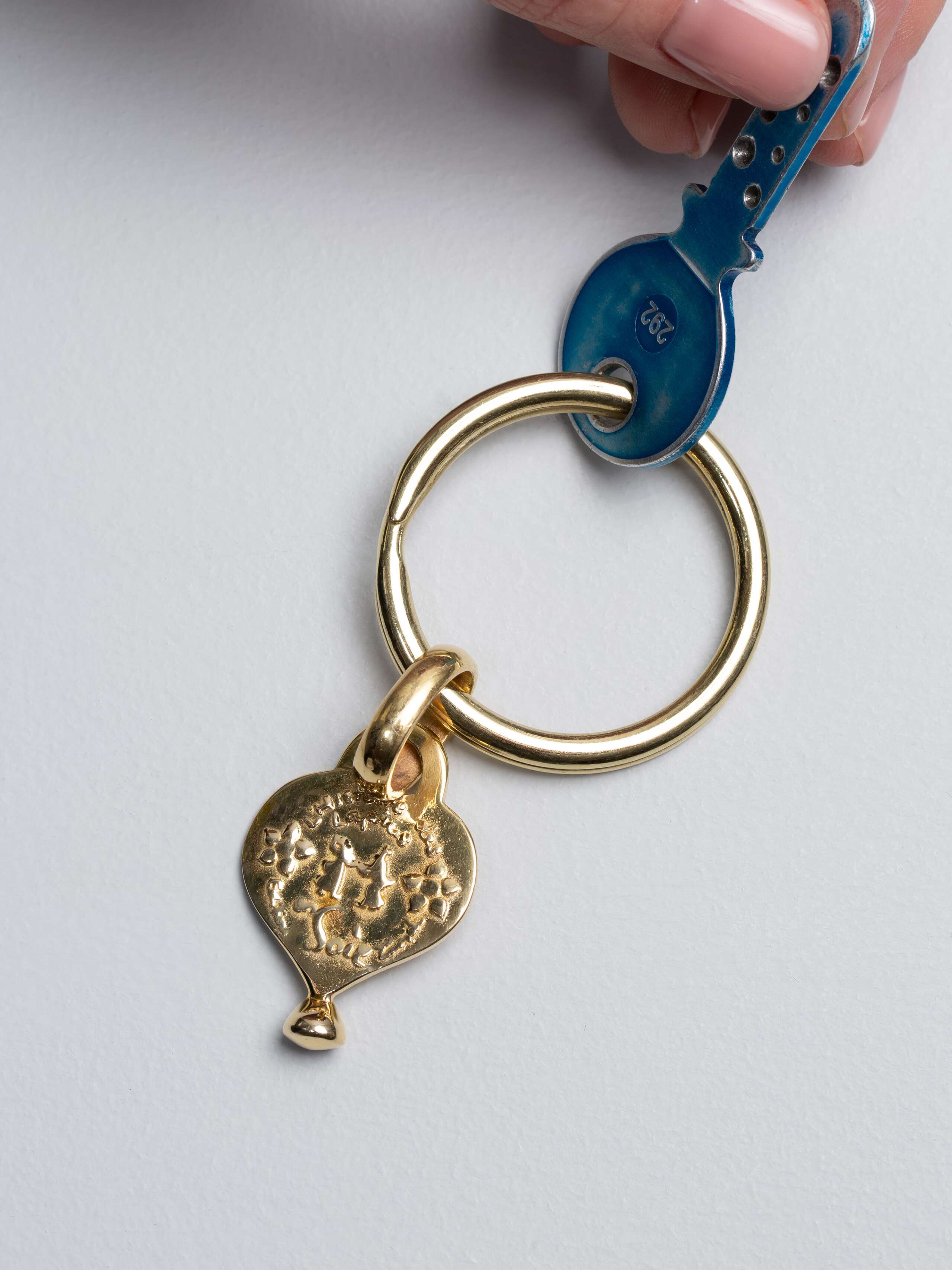 Heart tag keychain