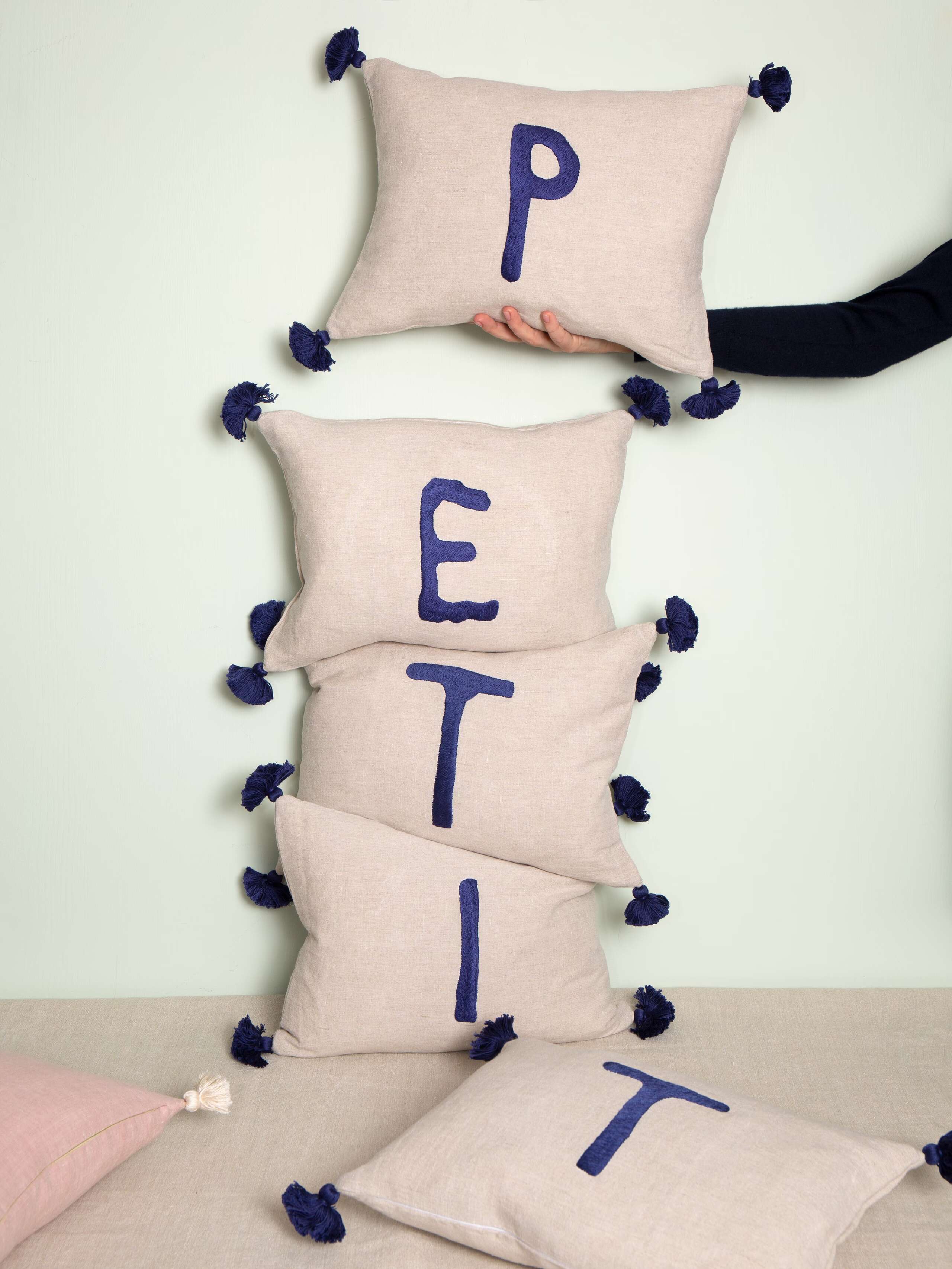 Linen Alphabet pillow