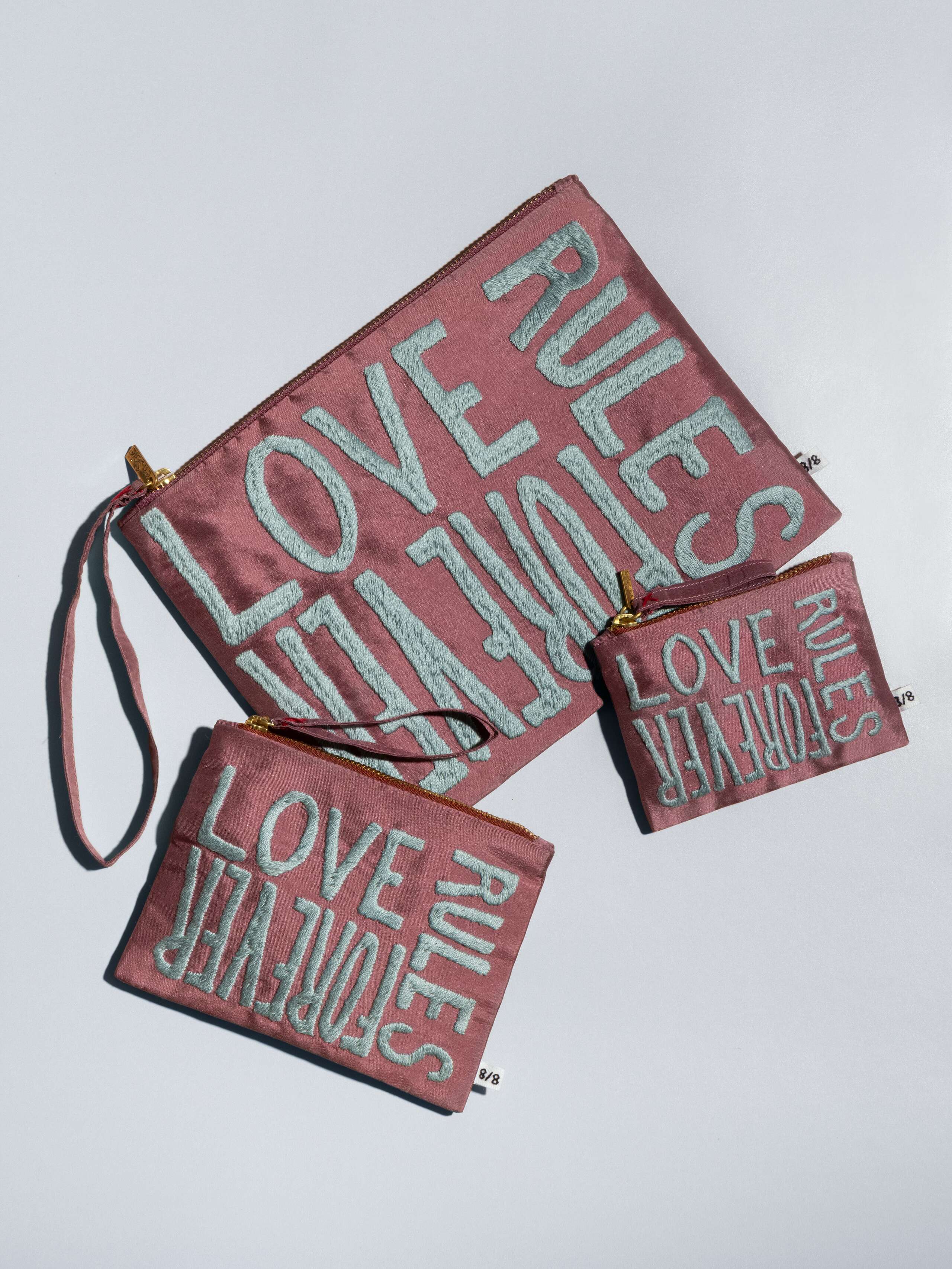 Love rules forever pouches silk