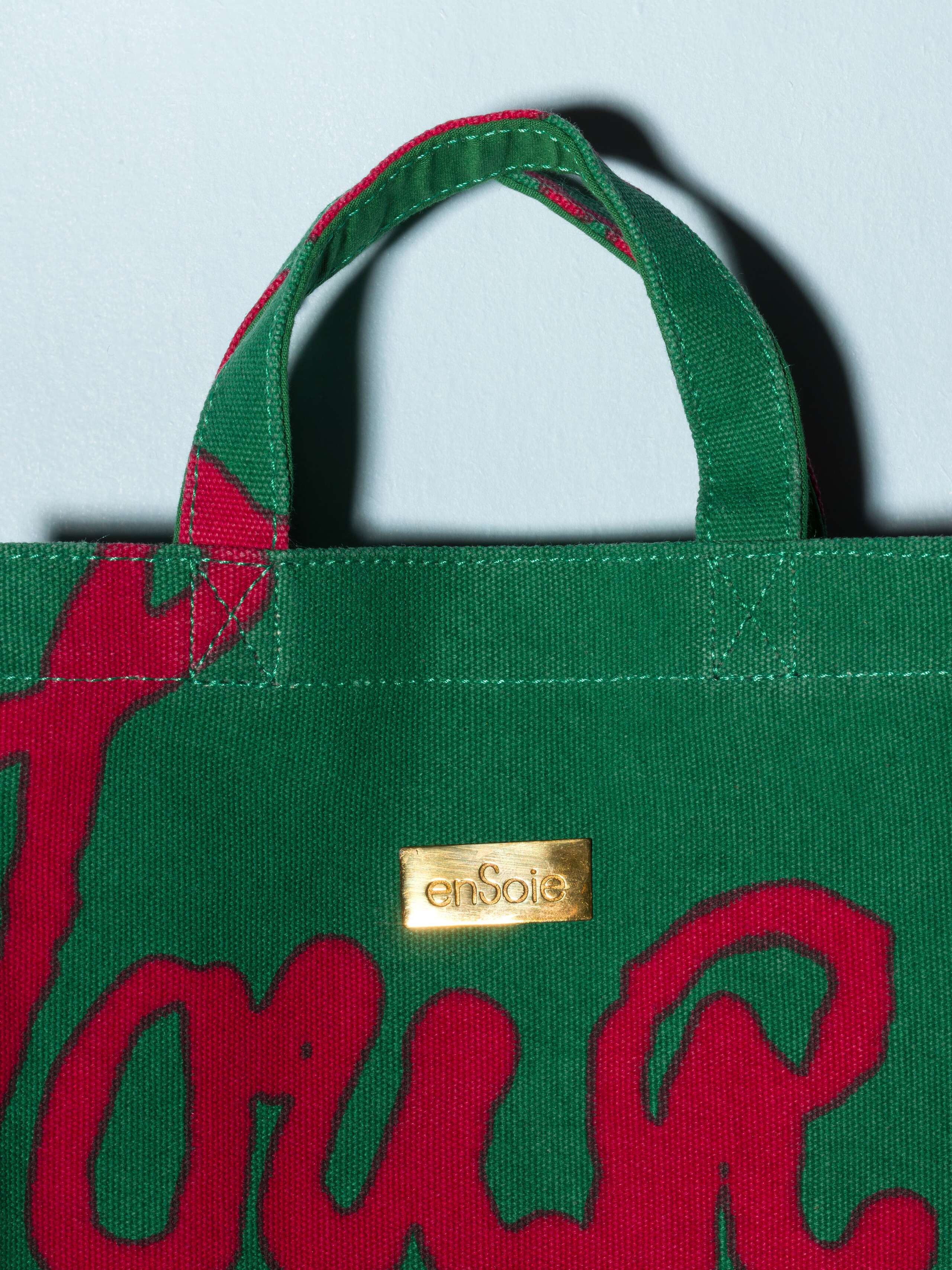 Proverb Cabas shopper bag green red printed
