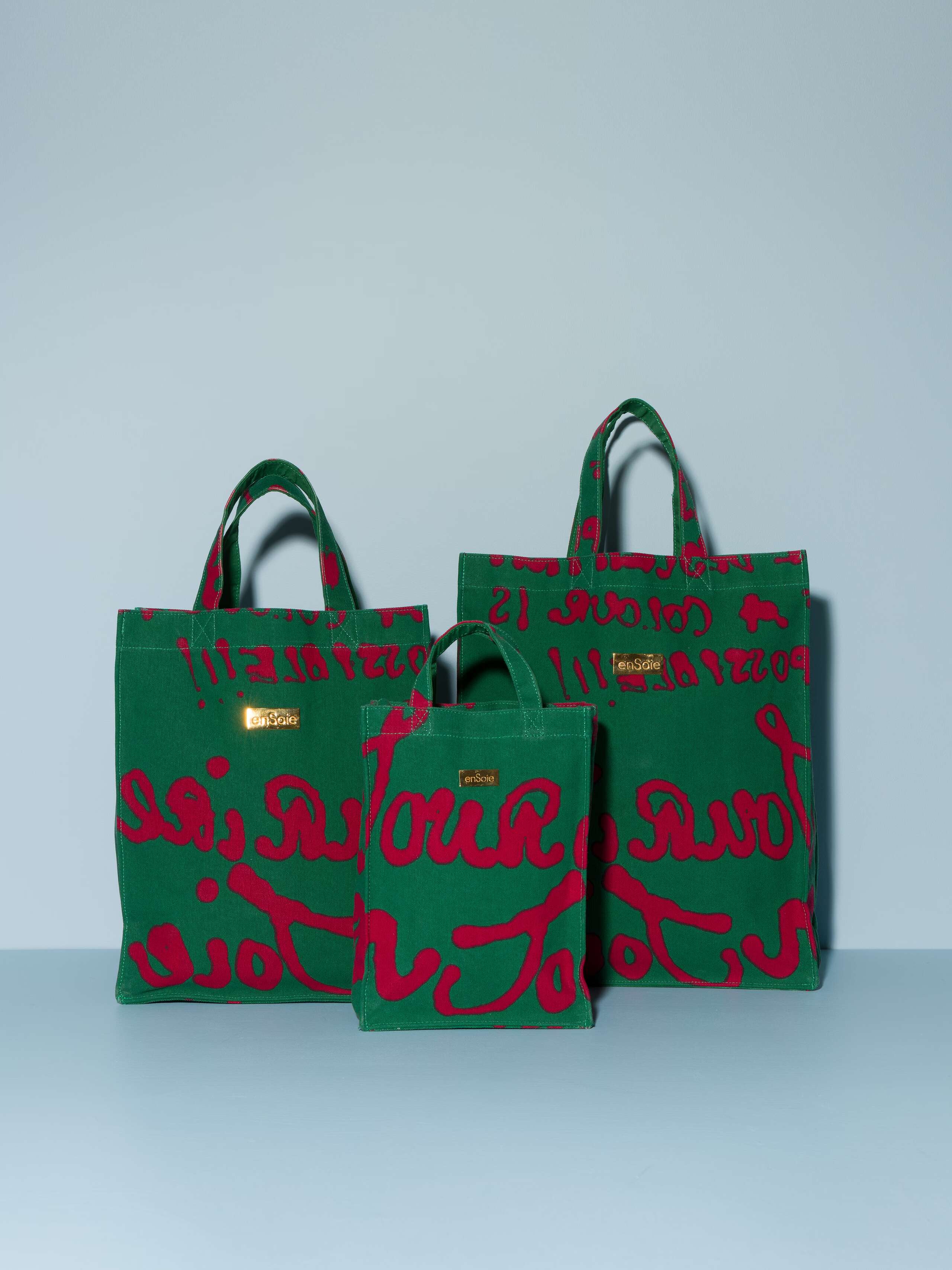 Proverb Cabas shopper bag green red printed