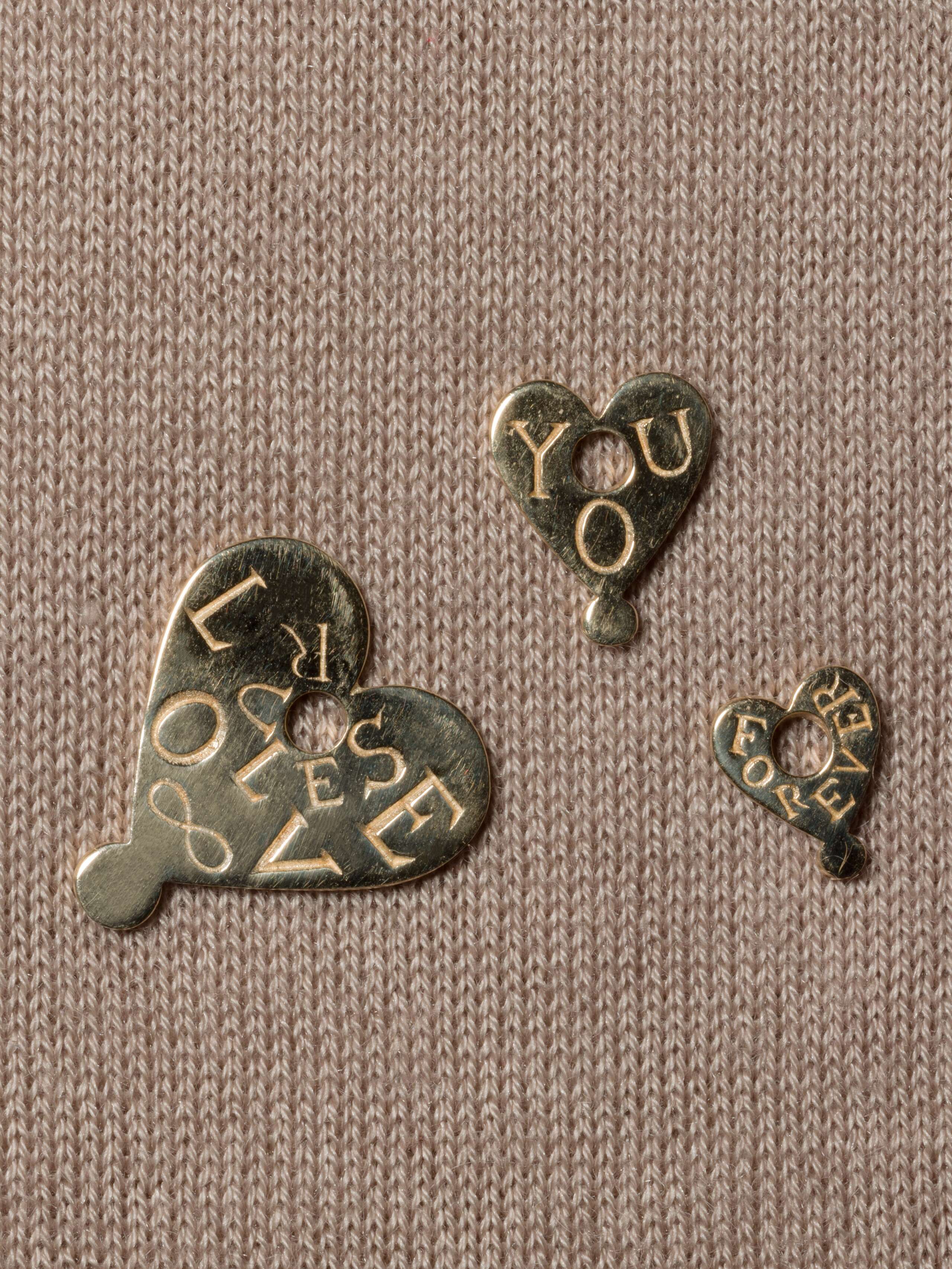 Heart tag creole pendant 9 karat gold