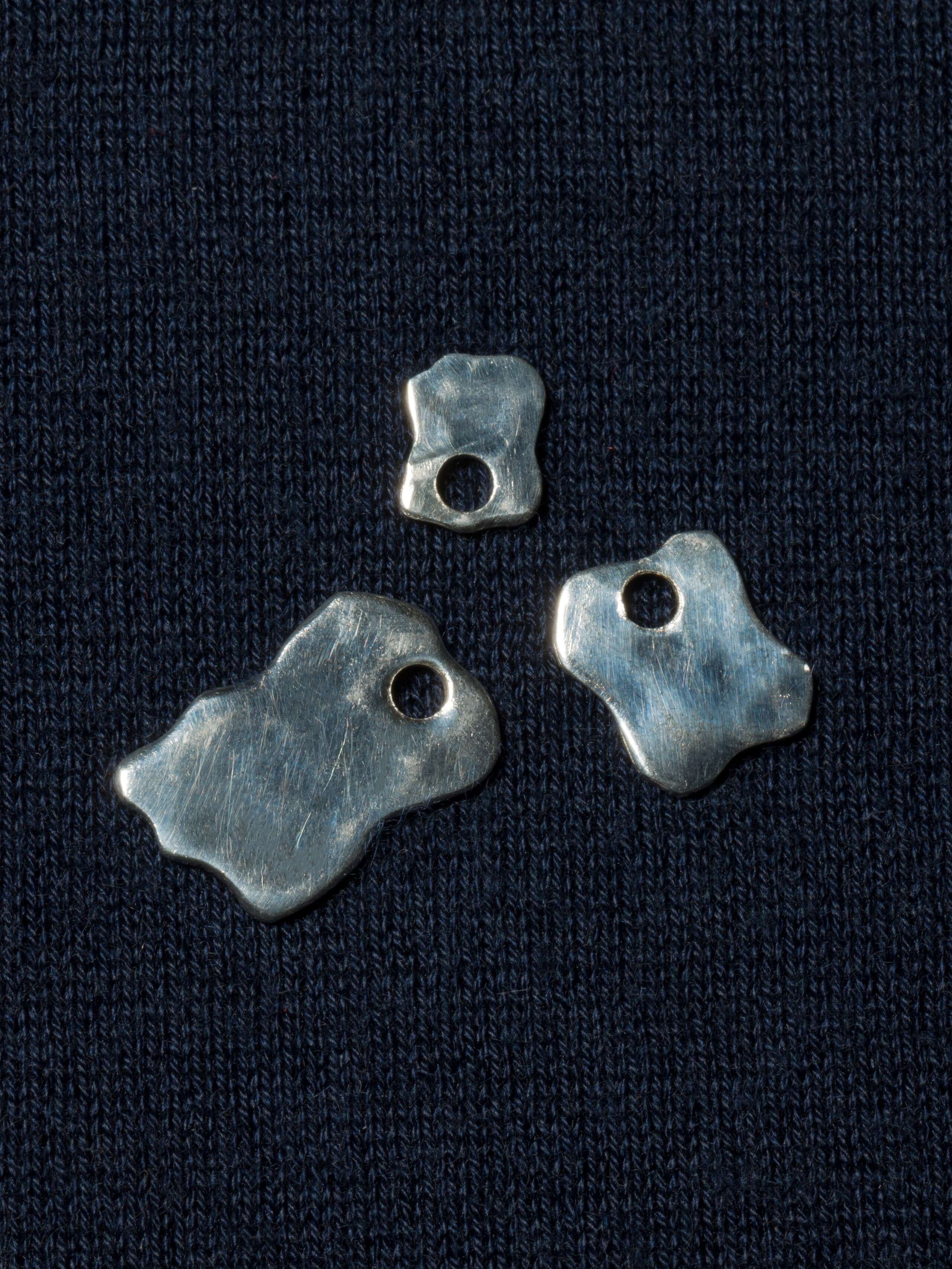 Amorph tags creole pendant sterling silver 