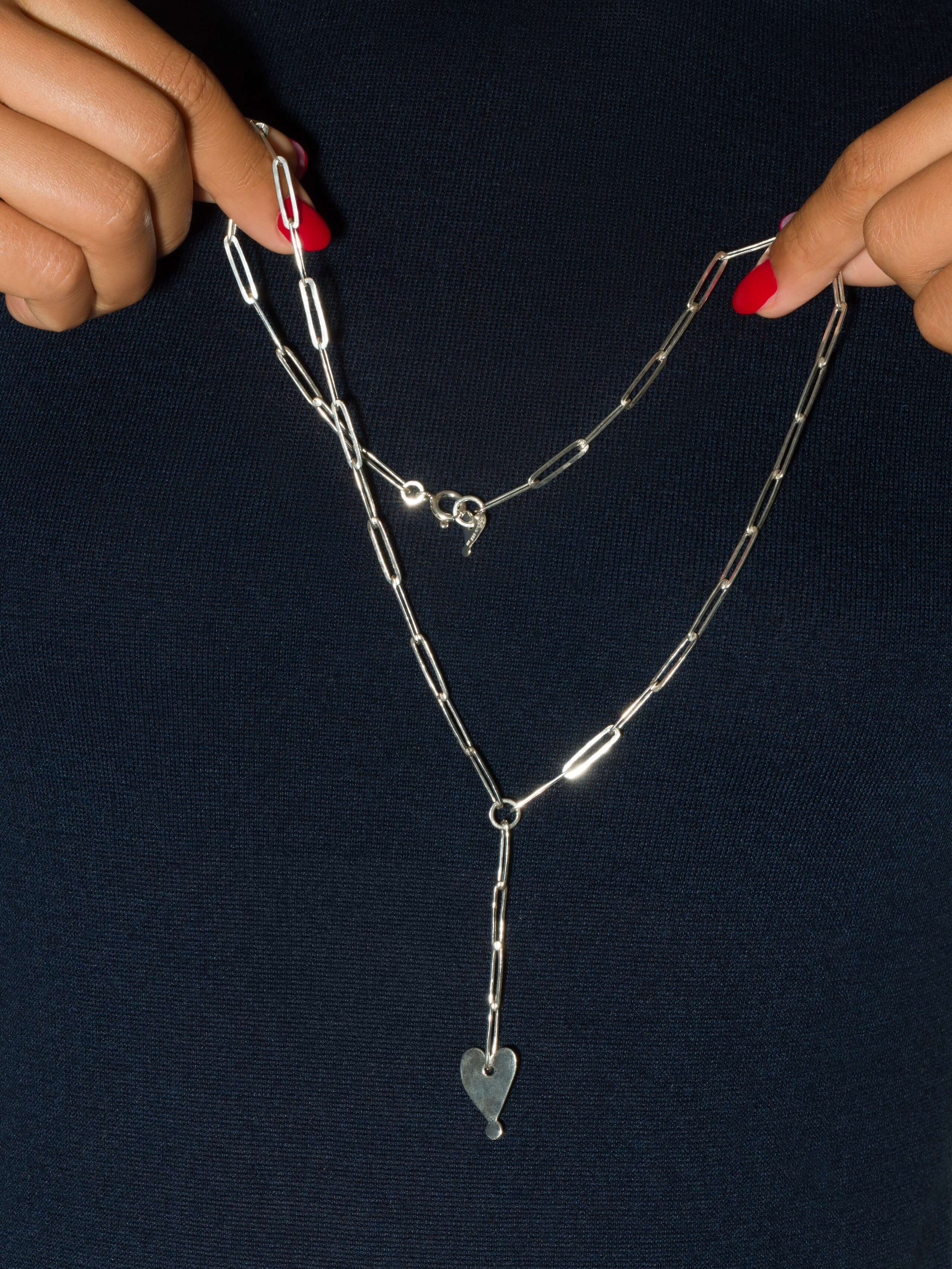 Alicia heart necklace silver