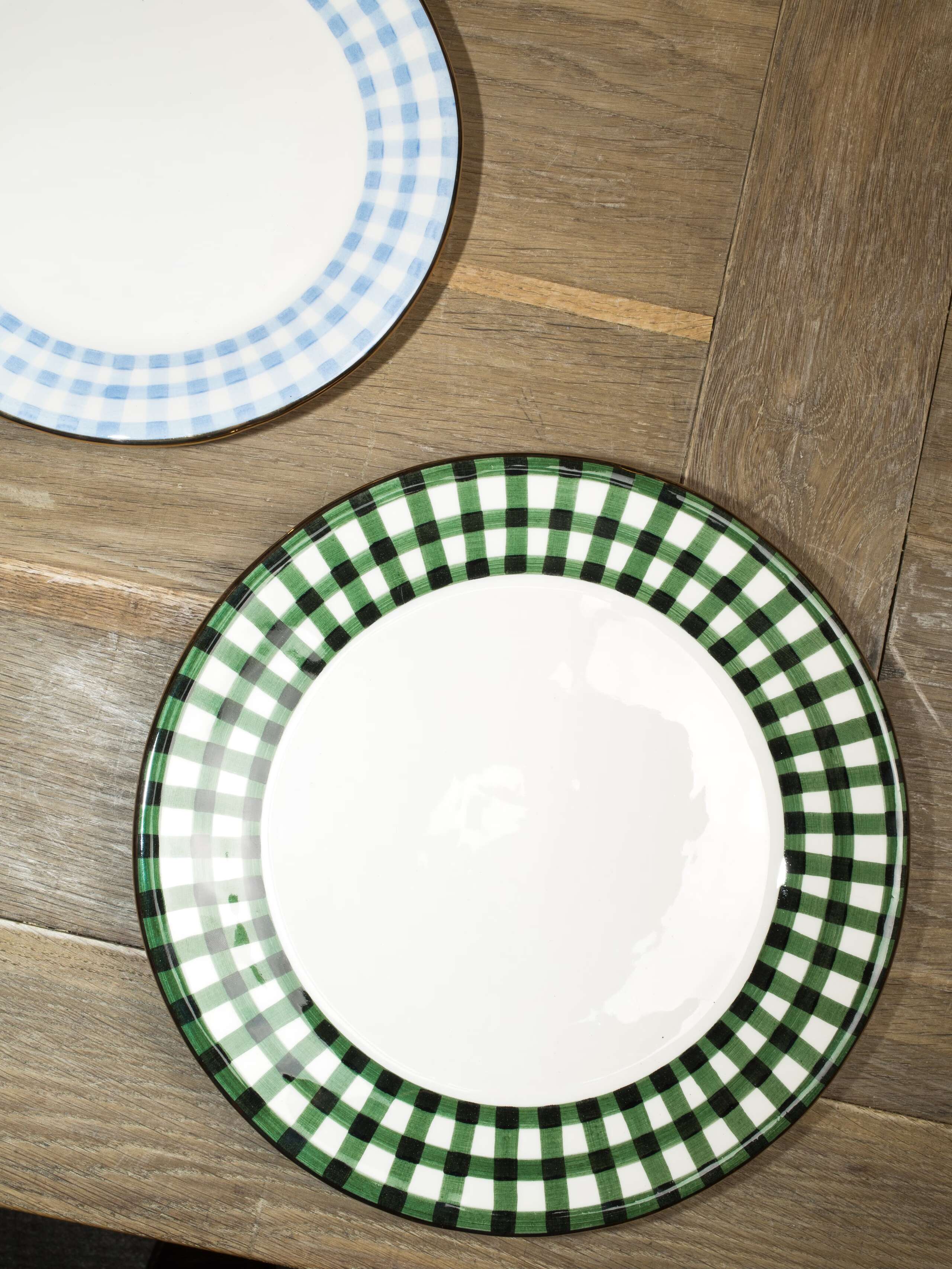 Kate plate ceramic classic vichy Linden Green