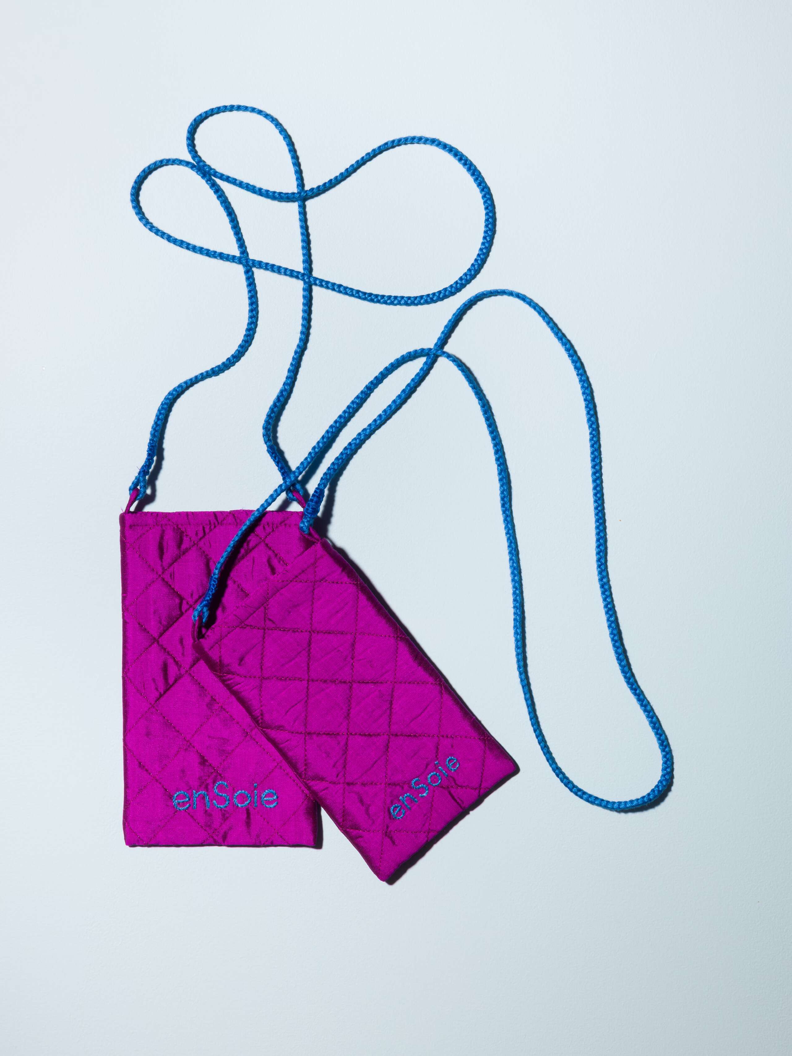 Fran phone bag quilted doupion silk, dark indian purple