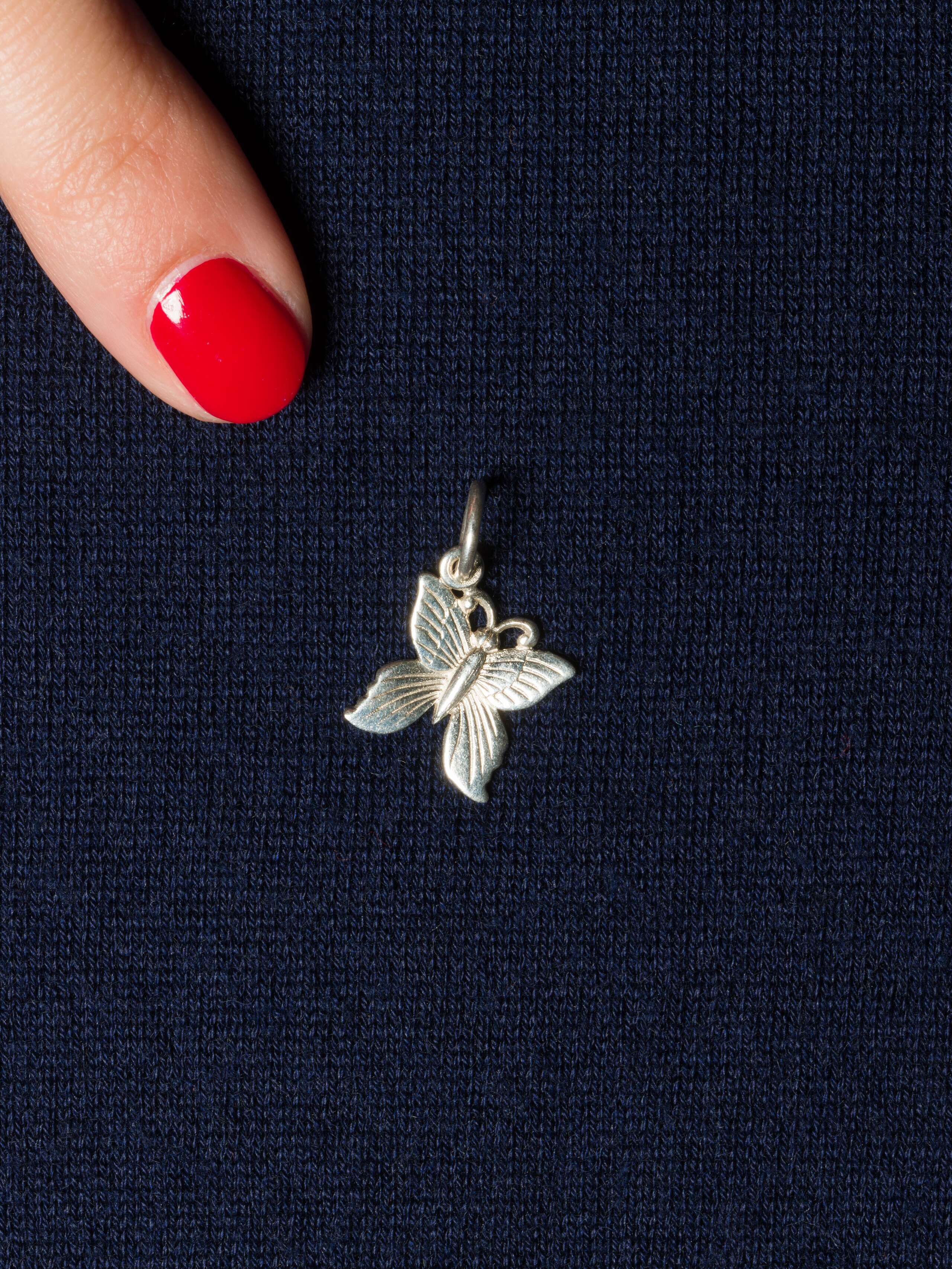 Picture of a butterfly pendant made of silver