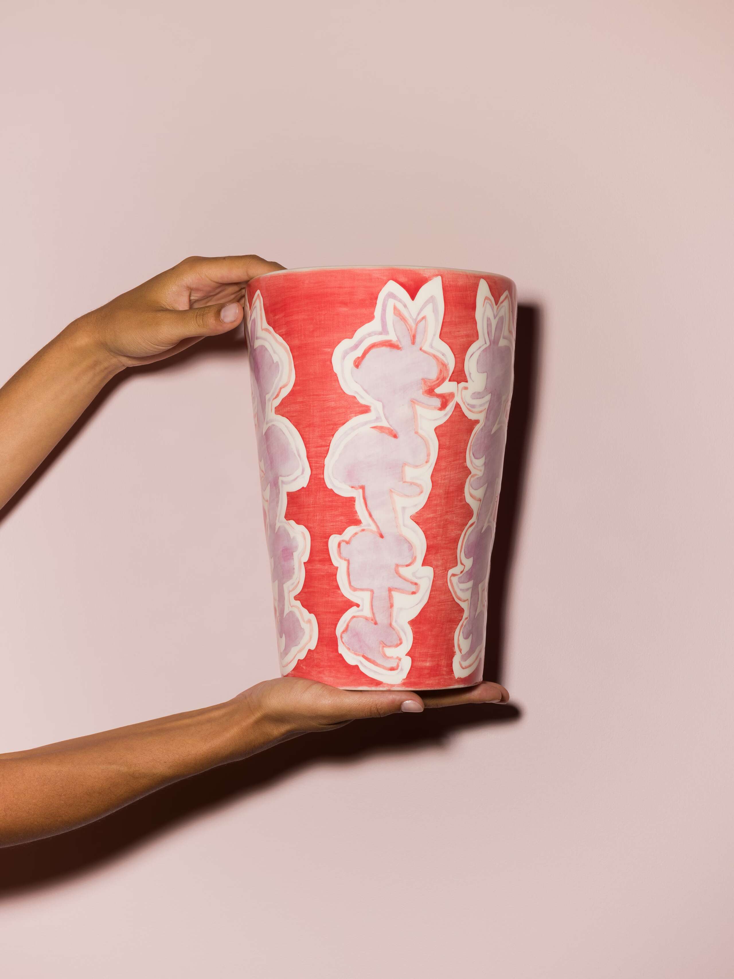 Picture of a medium sized hand painted vase