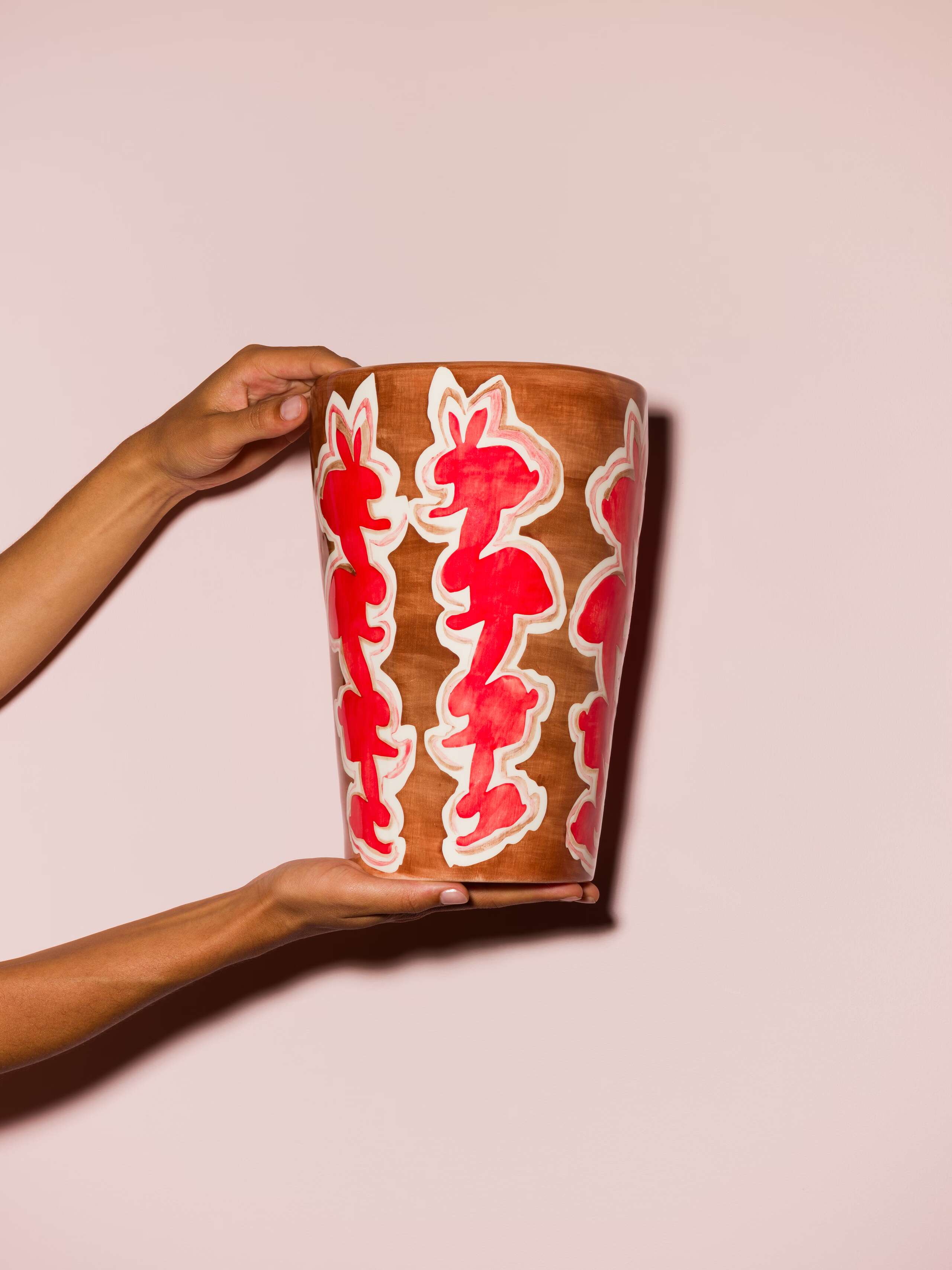 Picture of a medium sized hand painted vase