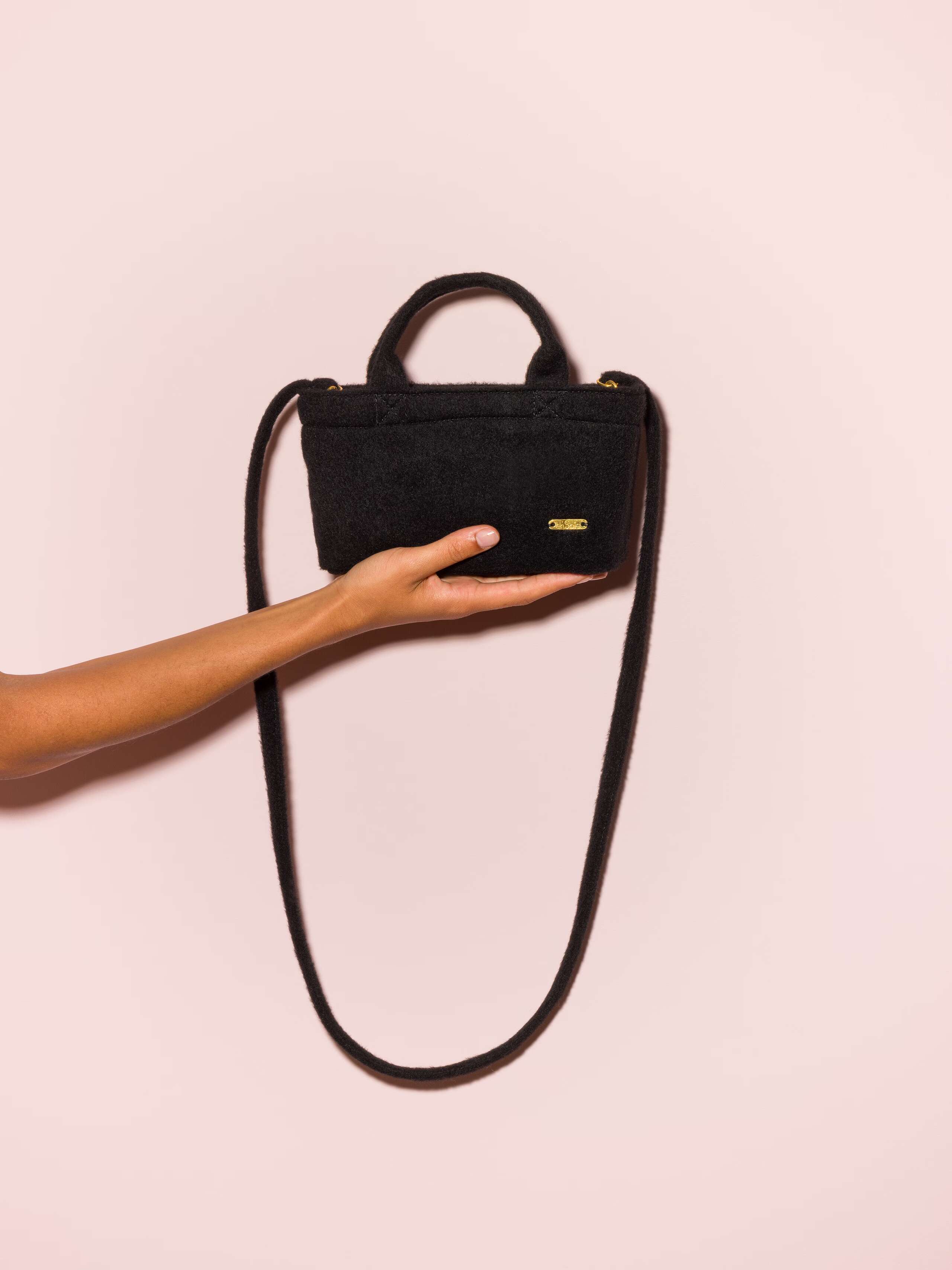Picture of a micro bag in a soft mohair fabric