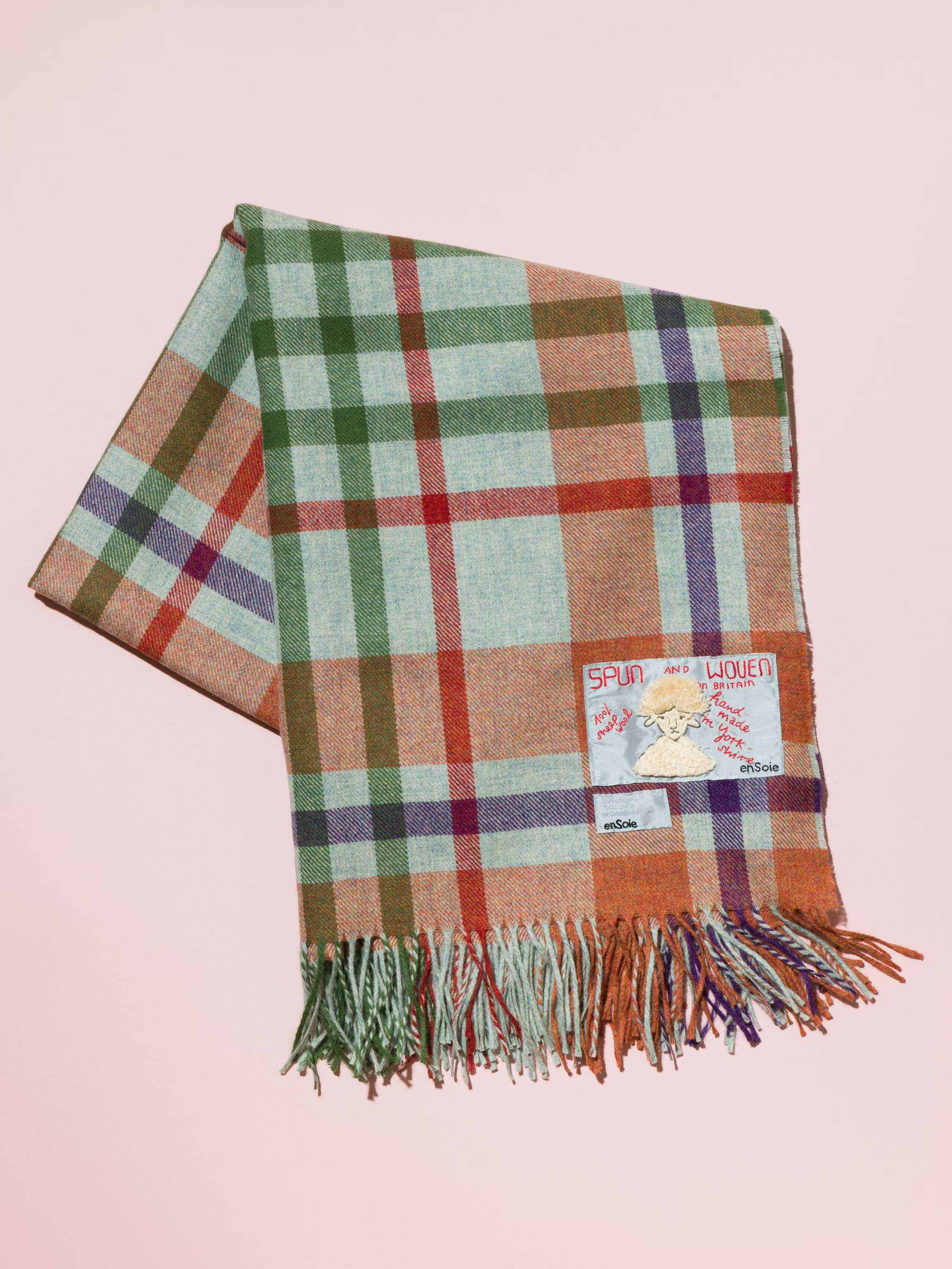 Picture of a colourful handmade wool blanket 