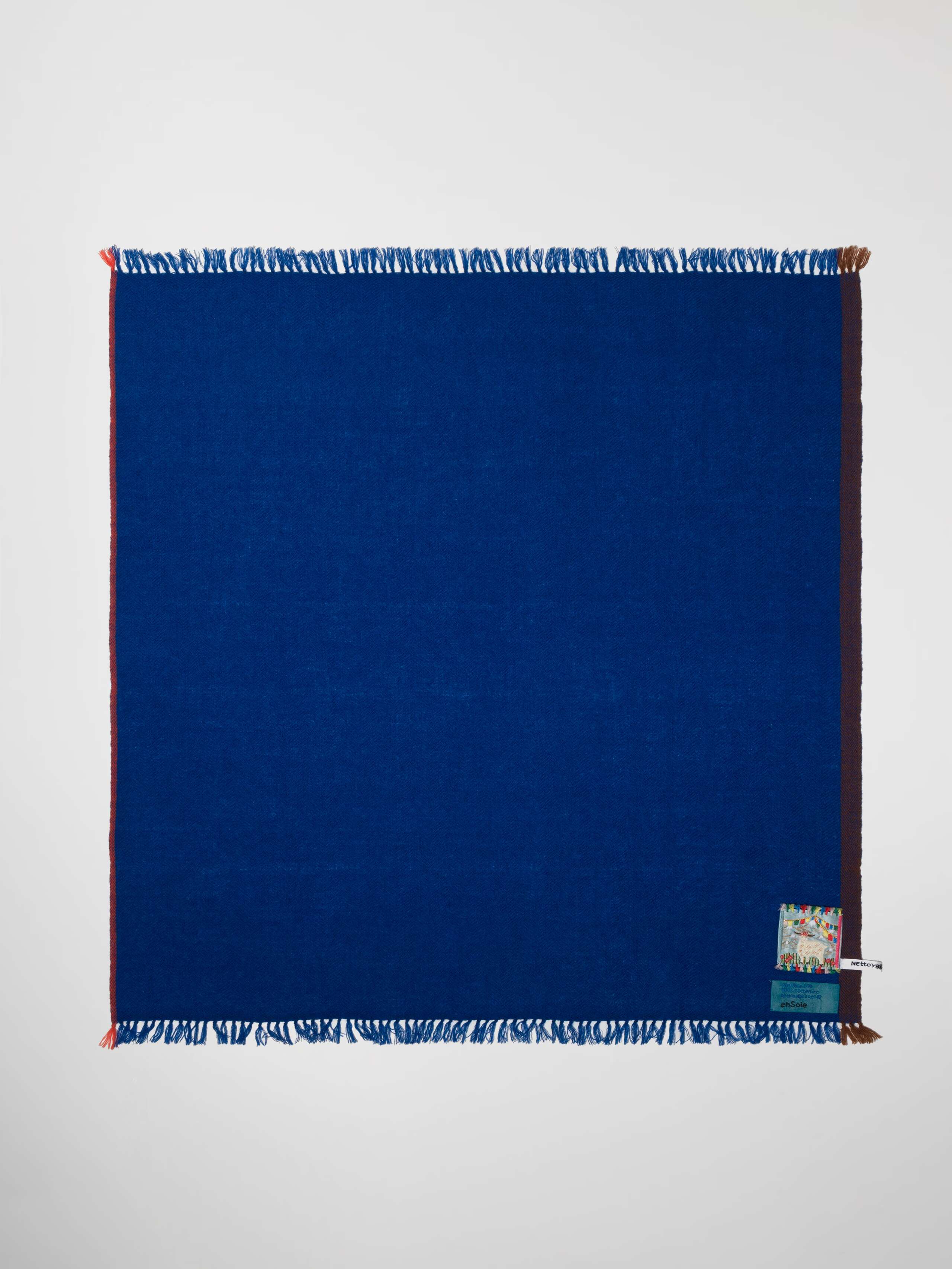 Picture of a bright blue cashmere scarf