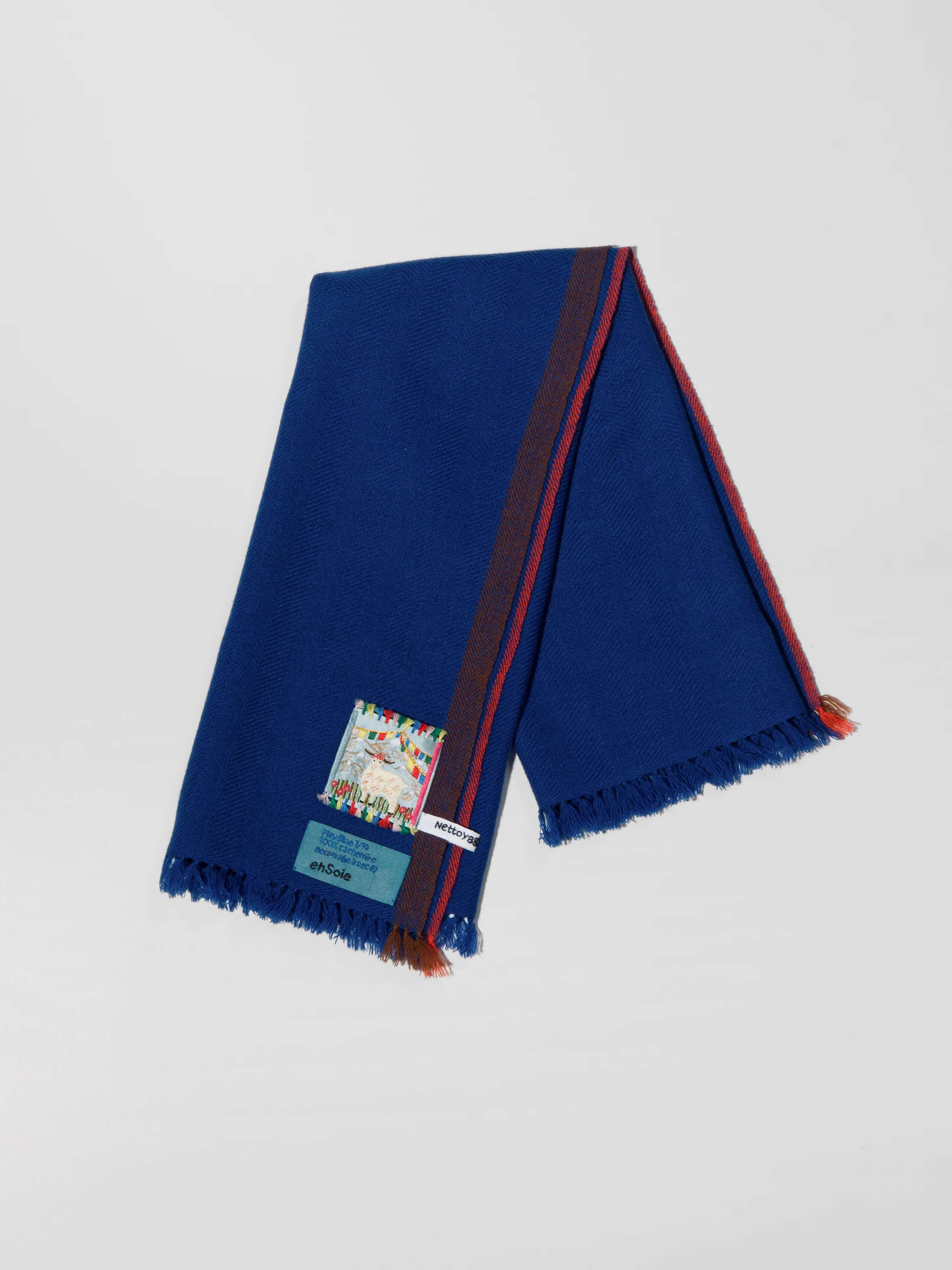 Blia mini stole cashmere in a play blue tone