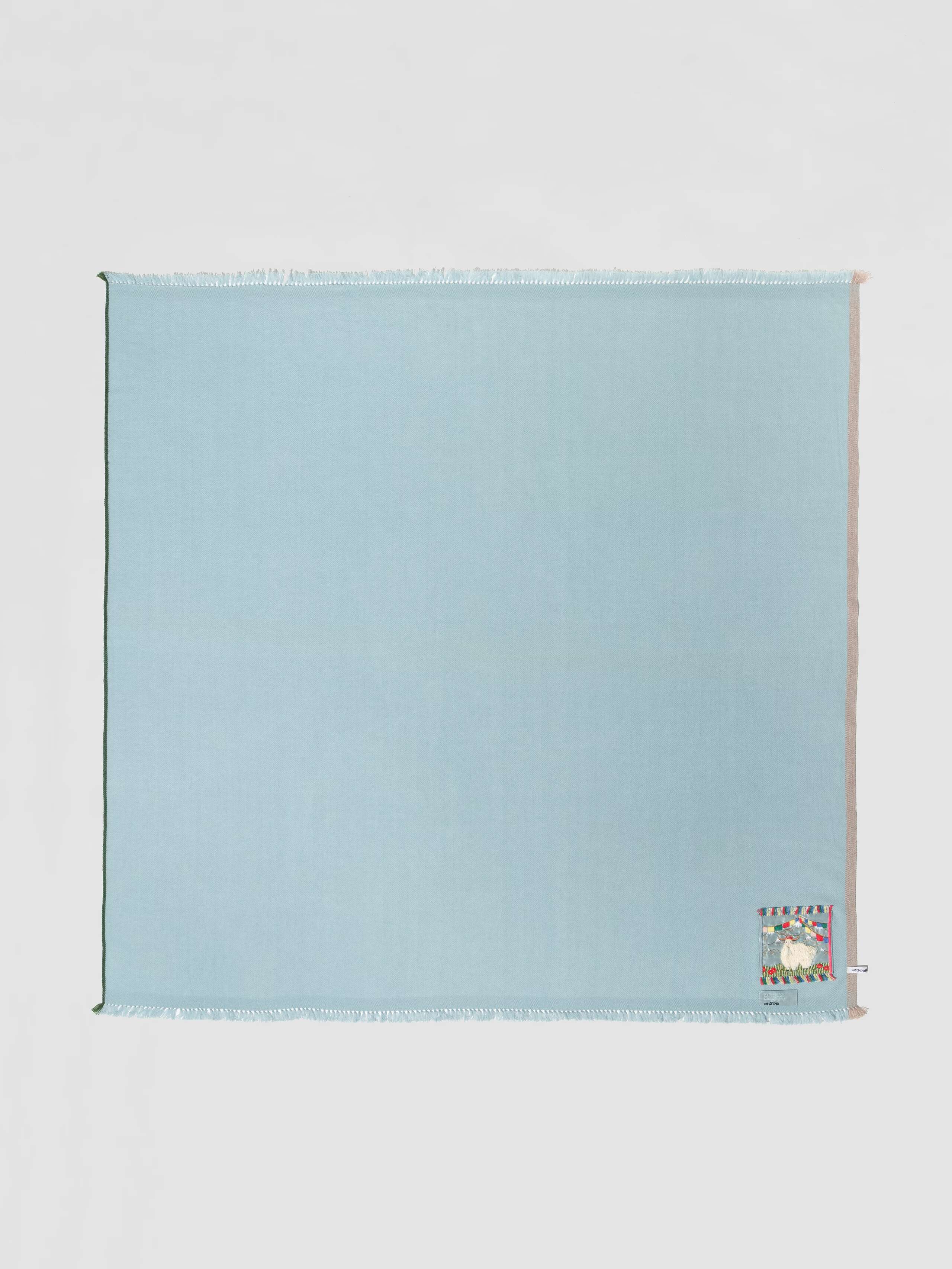 Picture of a light blue cashmere stole