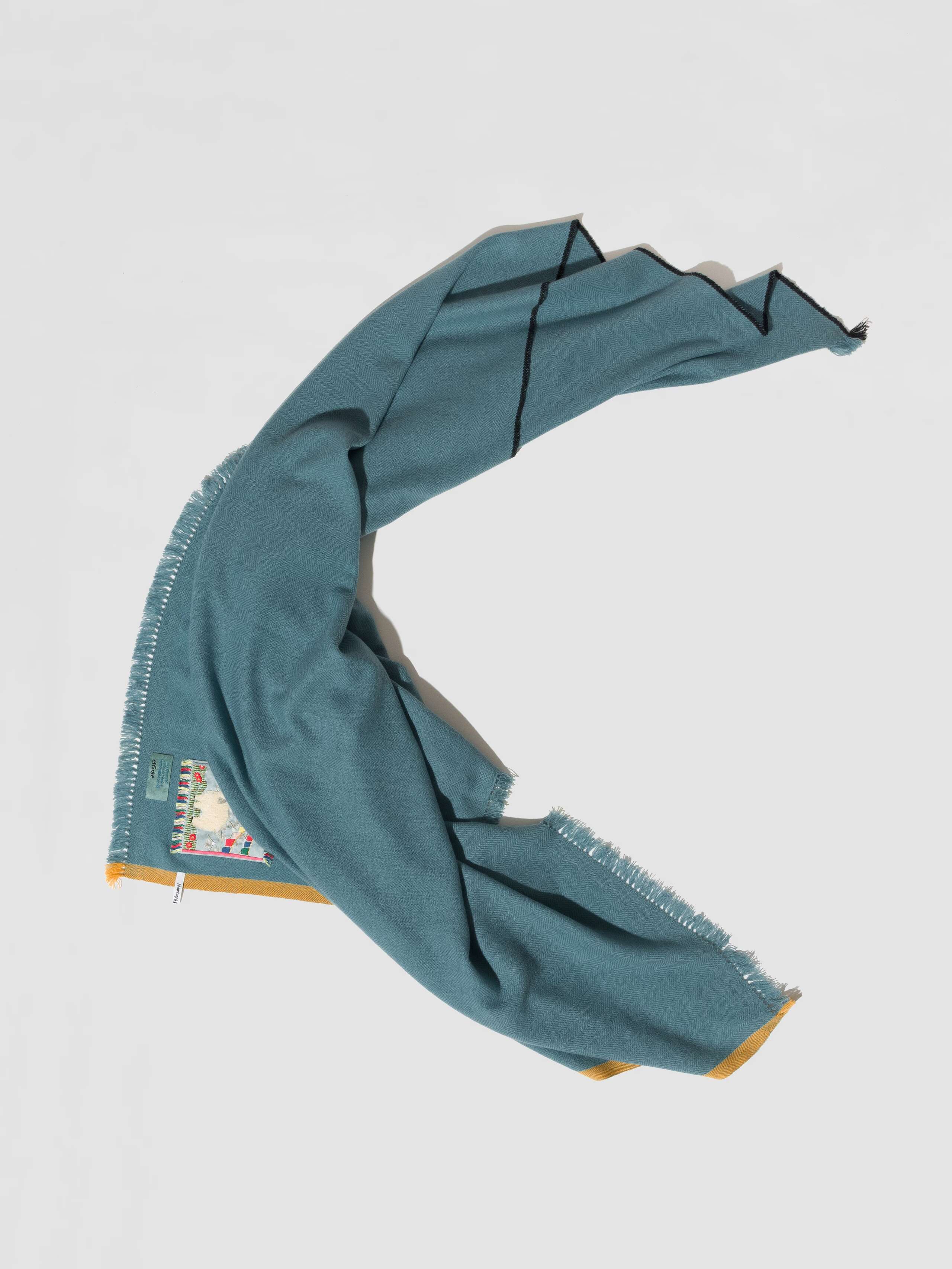 Picture of a blue cashmere stole