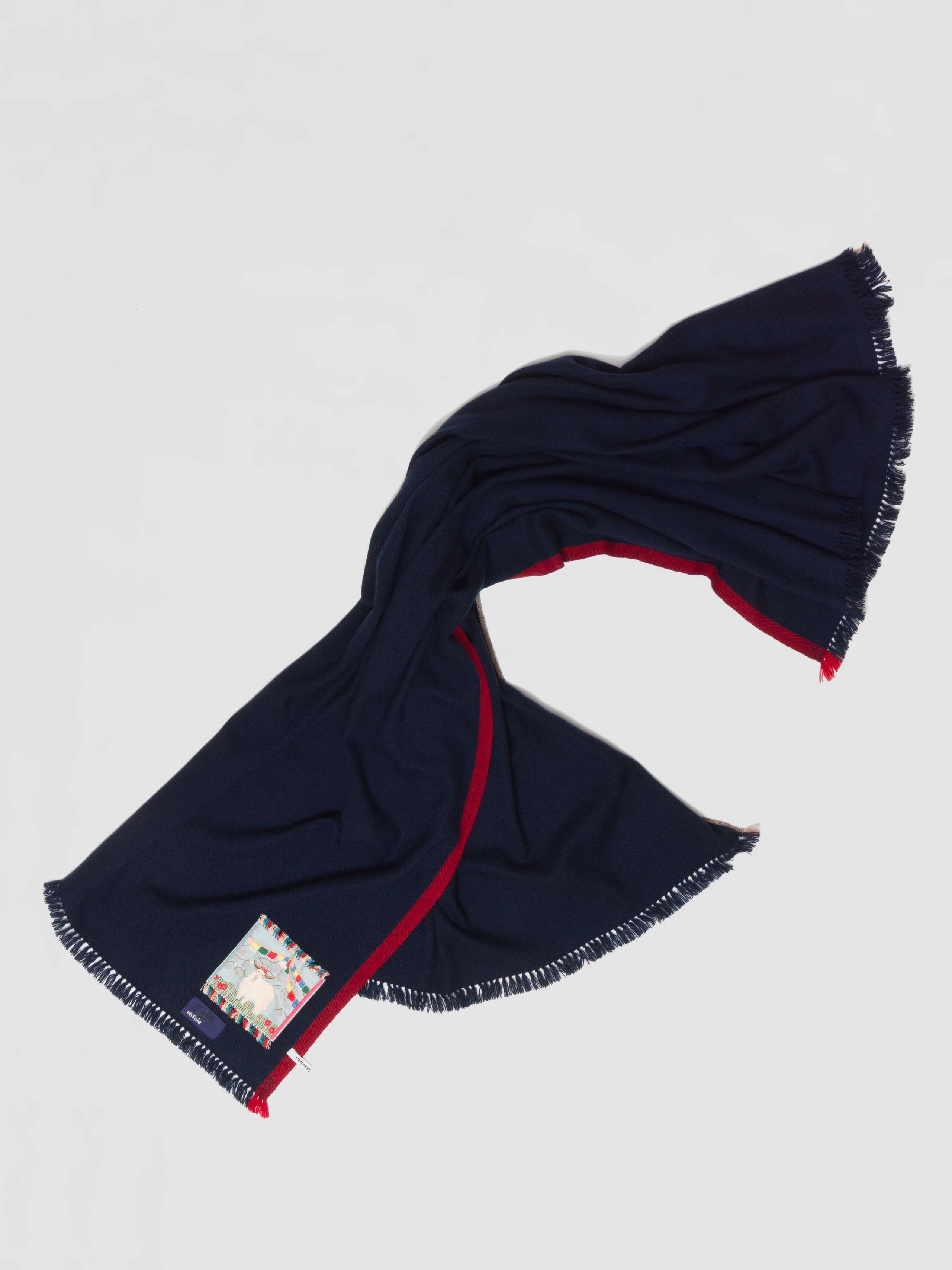Picture of a navy blue cashmere stole