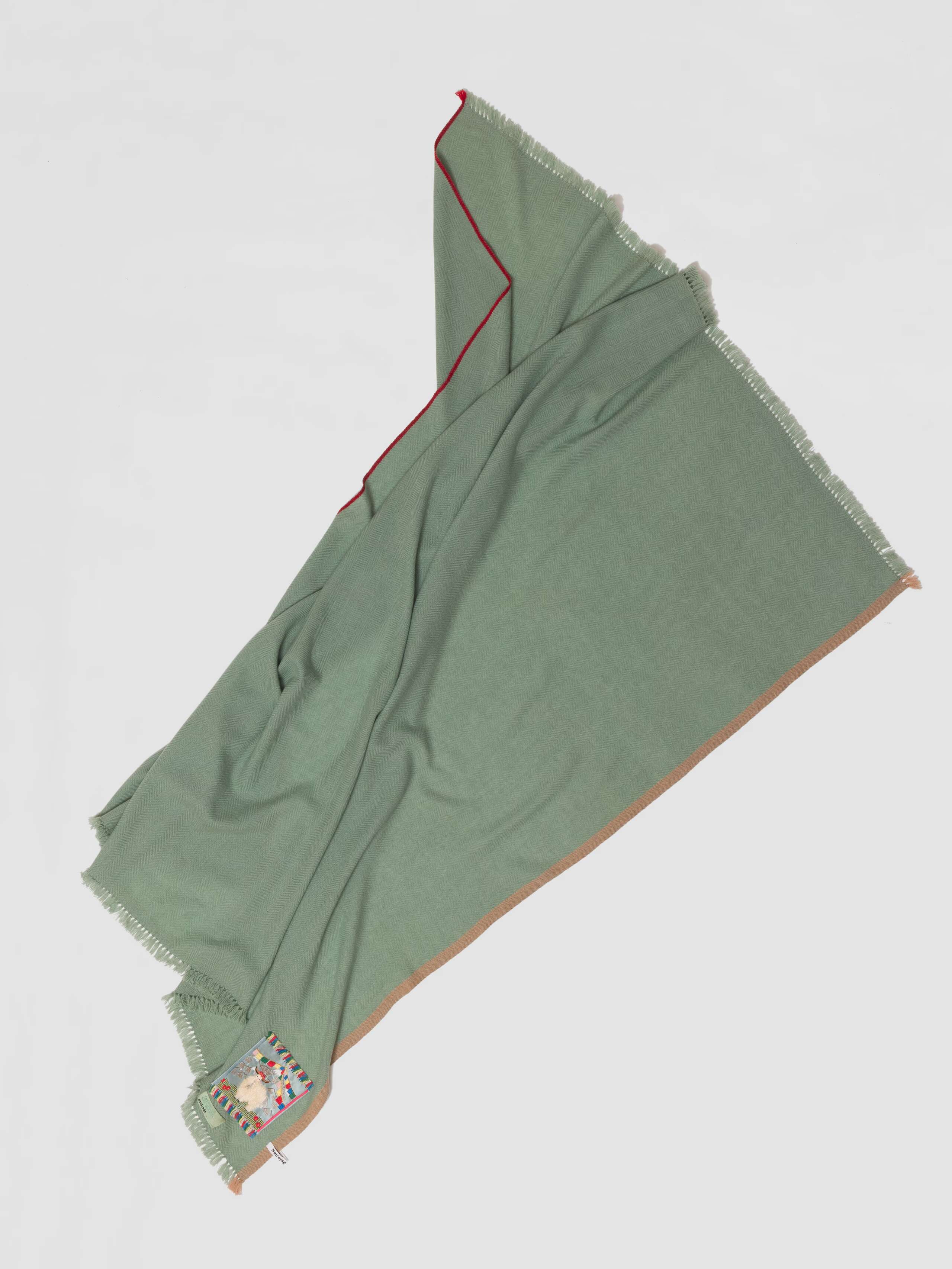 Picture of a light green blue cashmere stole