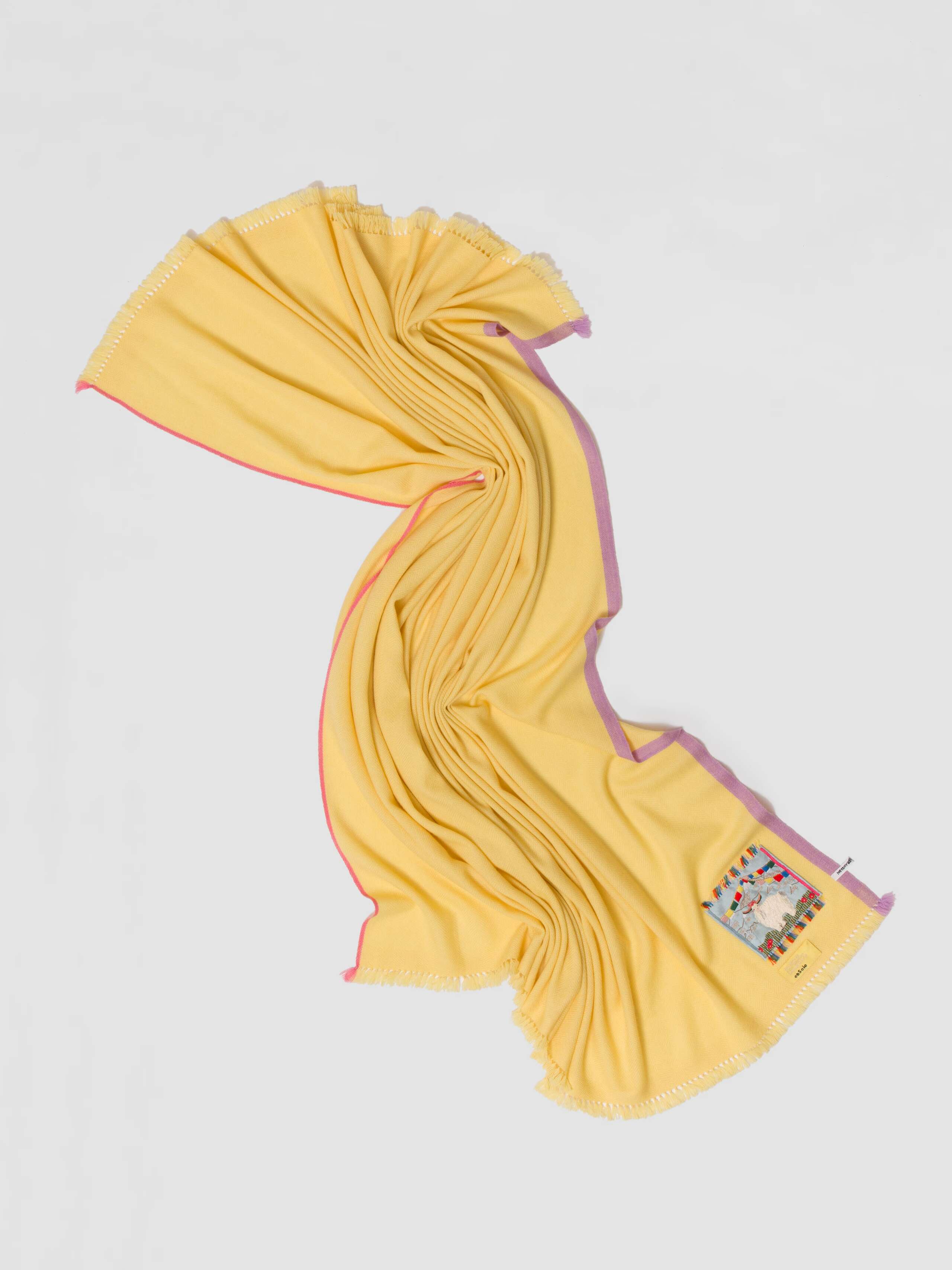 Picture of a beautiful bright yellow cashmere stole