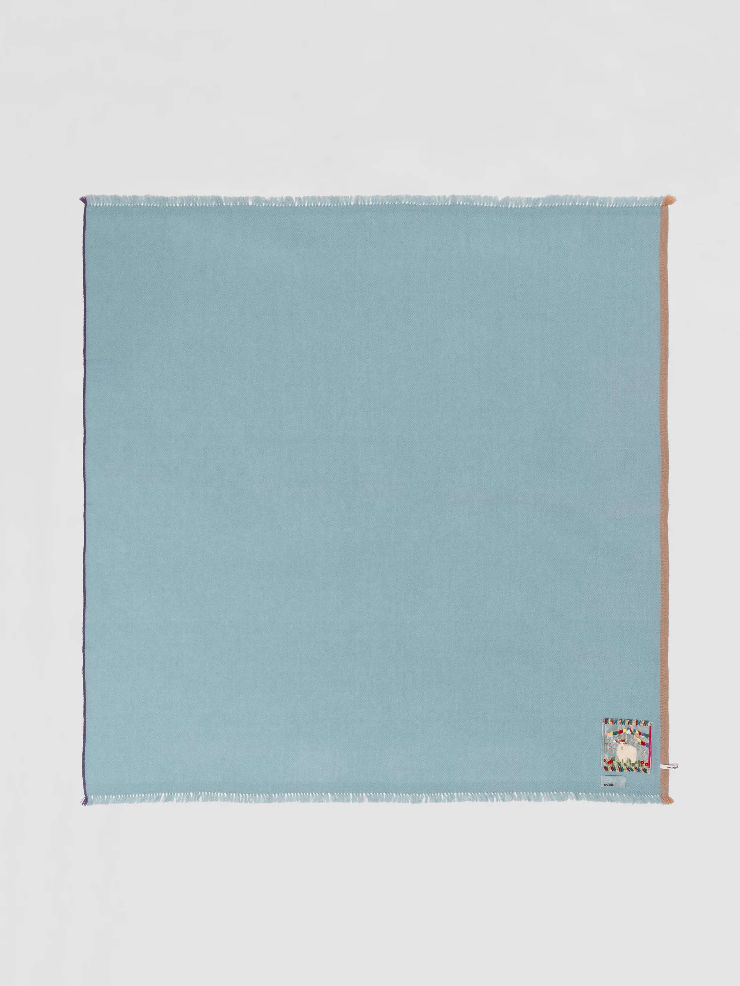 Picture of a light blue cashmere stole