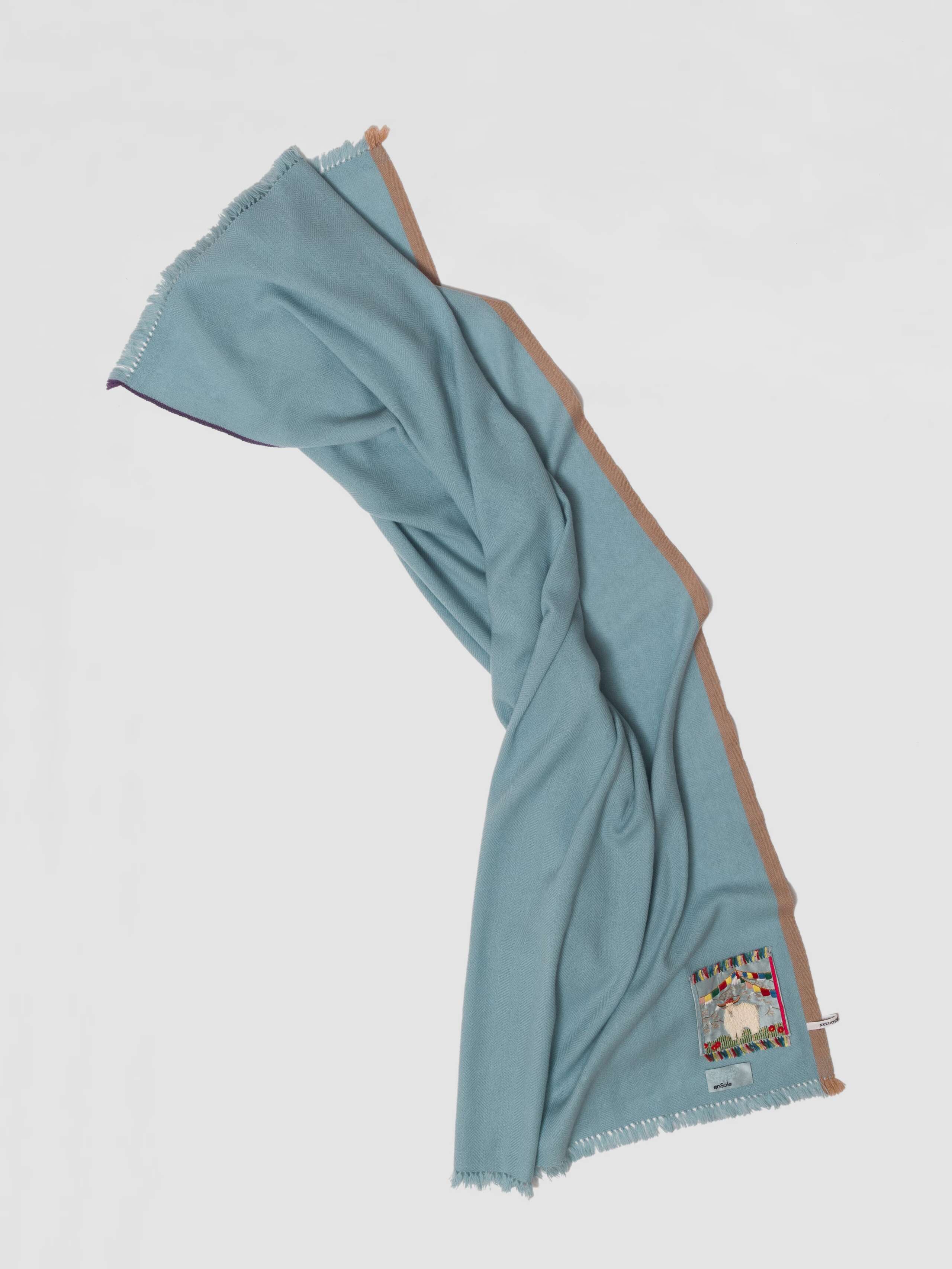 Picture of a light blue cashmere stole